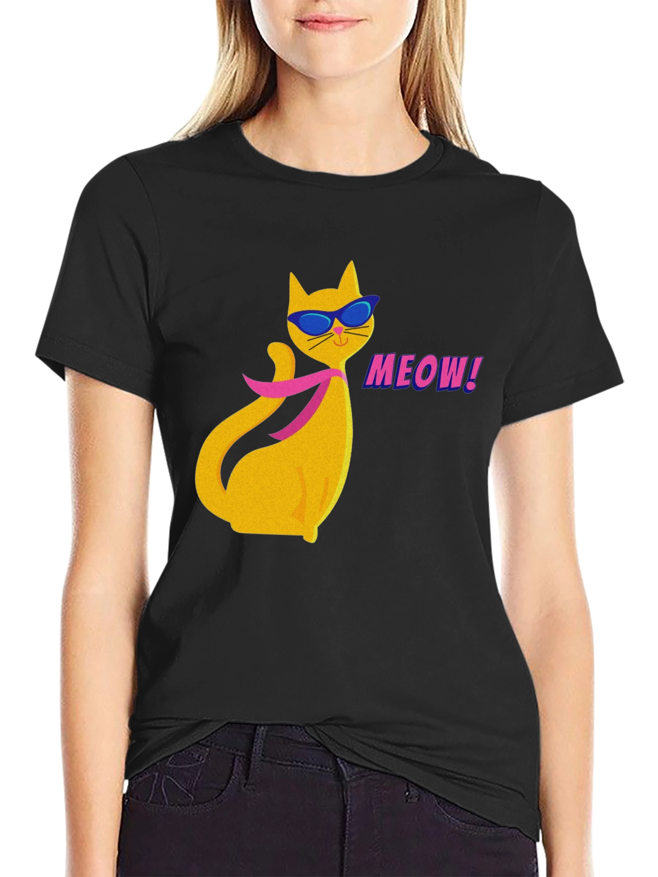 Cool Cat T-Shirt - Meow Cartoon Design