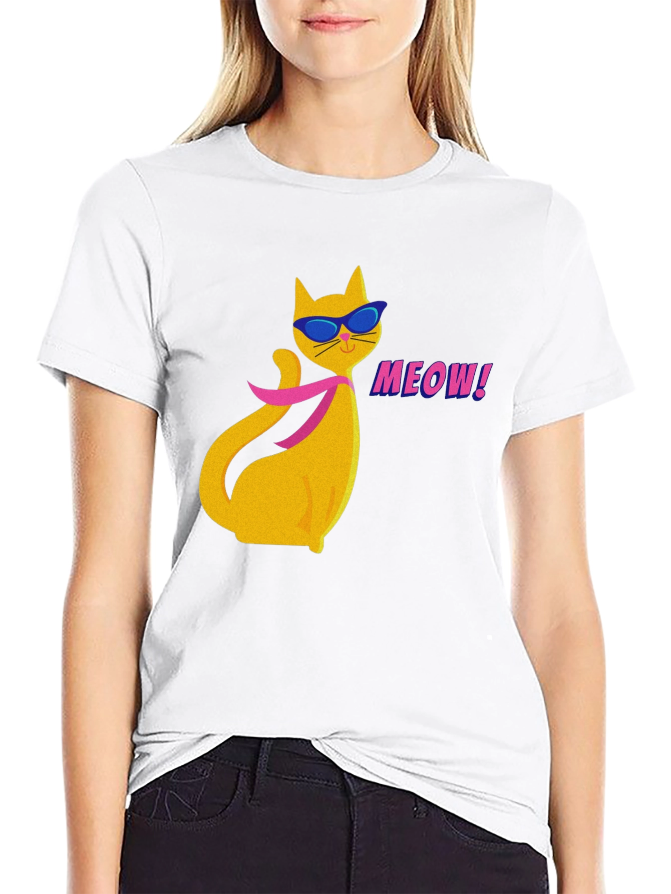 Cool Cat T-Shirt - Meow Cartoon Design