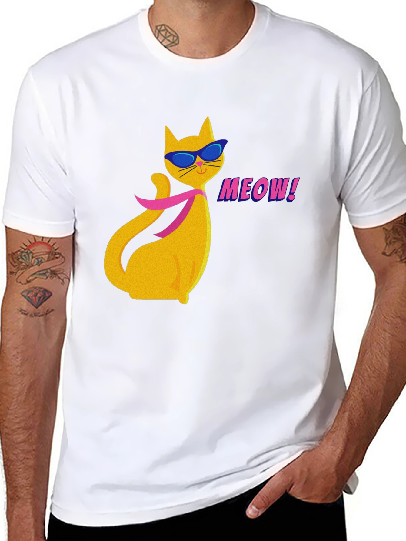 Cool Cat T-Shirt - Meow Cartoon Design