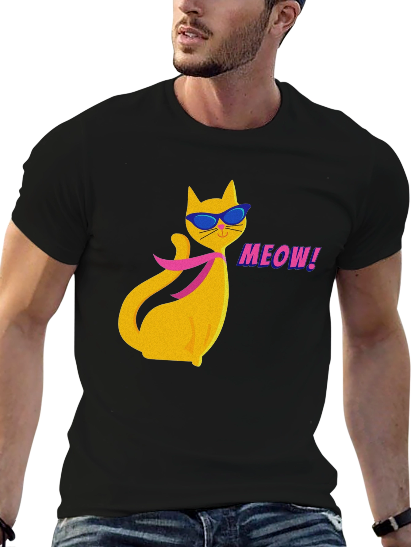 Cool Cat T-Shirt - Meow Cartoon Design