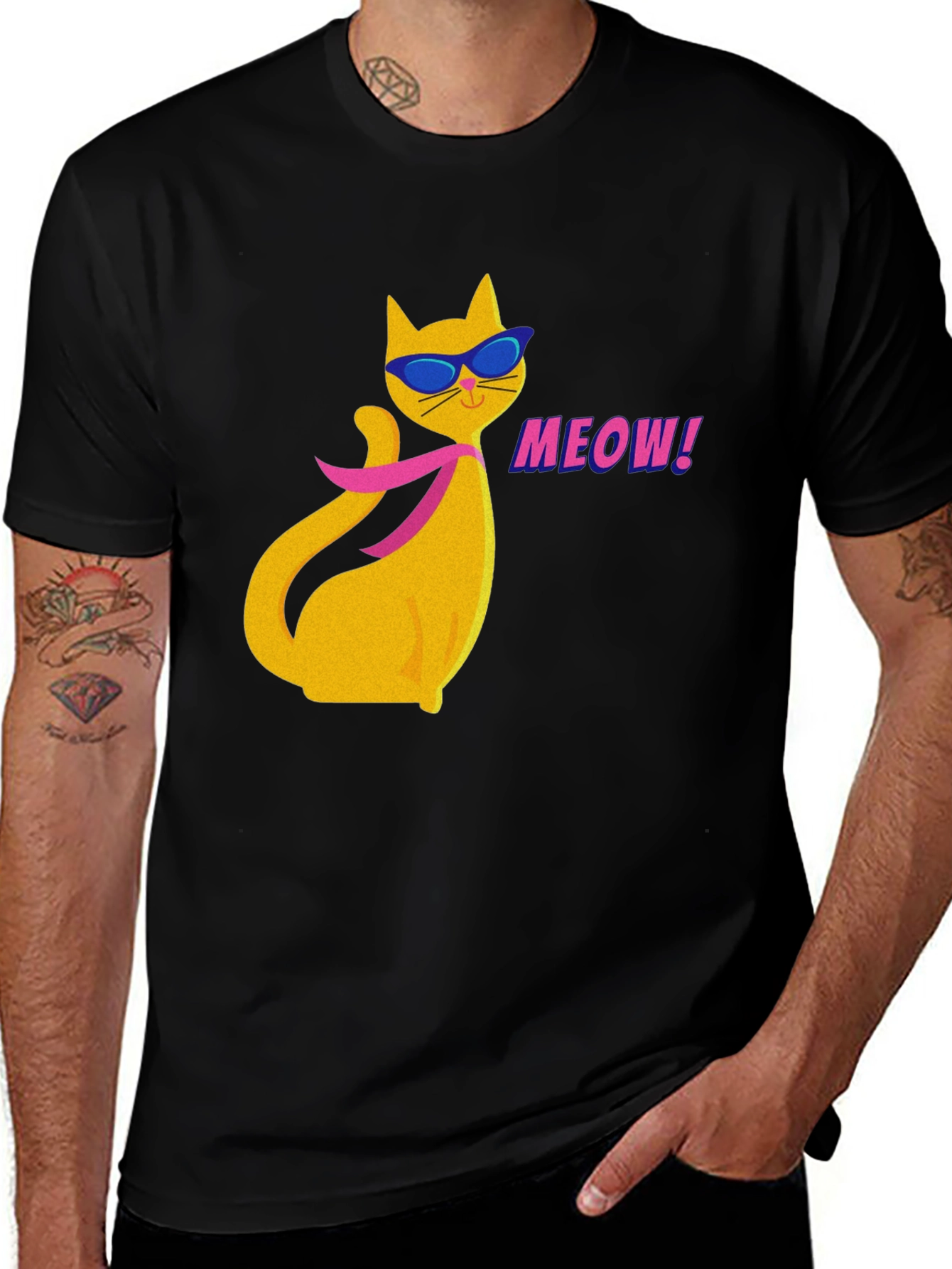 Cool Cat T-Shirt - Meow Cartoon Design
