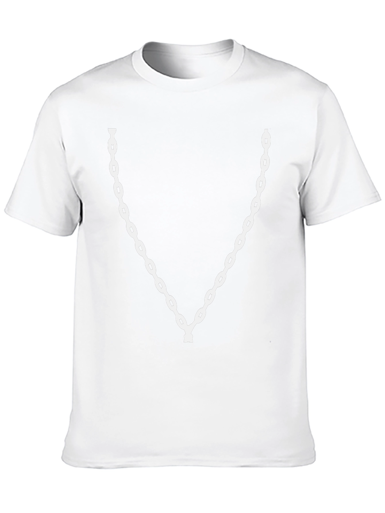 Mens Black T-Shirt with Chain Print