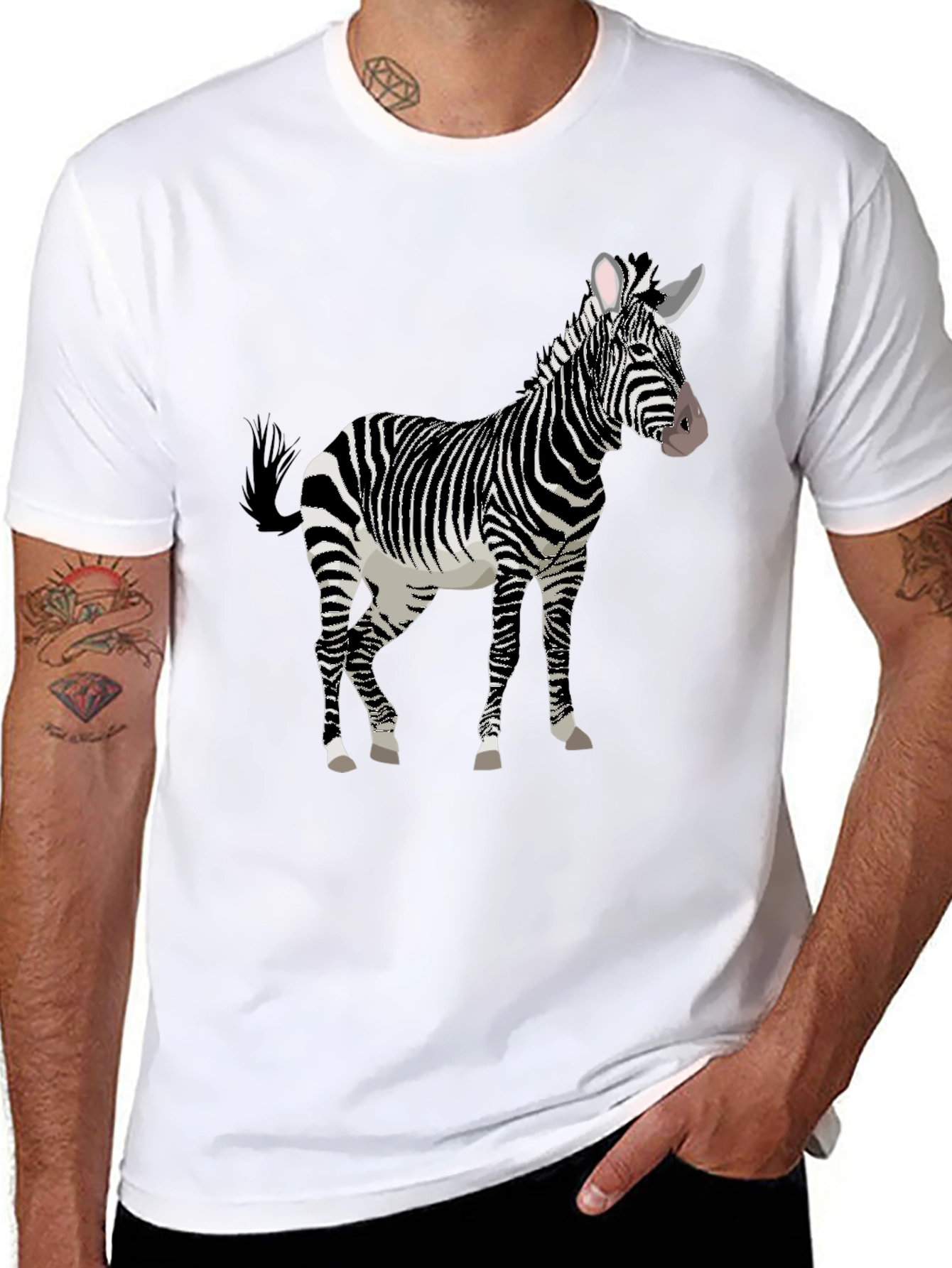 Zebra Graphic Tee - Stylish Animal Print T-Shirt