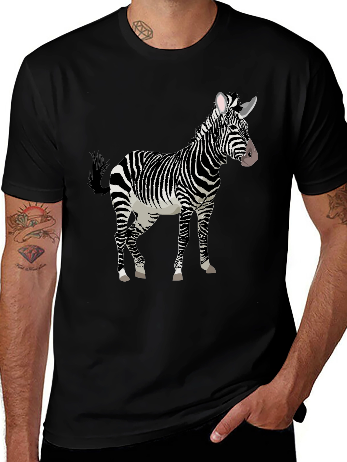 Zebra Graphic Tee - Stylish Animal Print T-Shirt