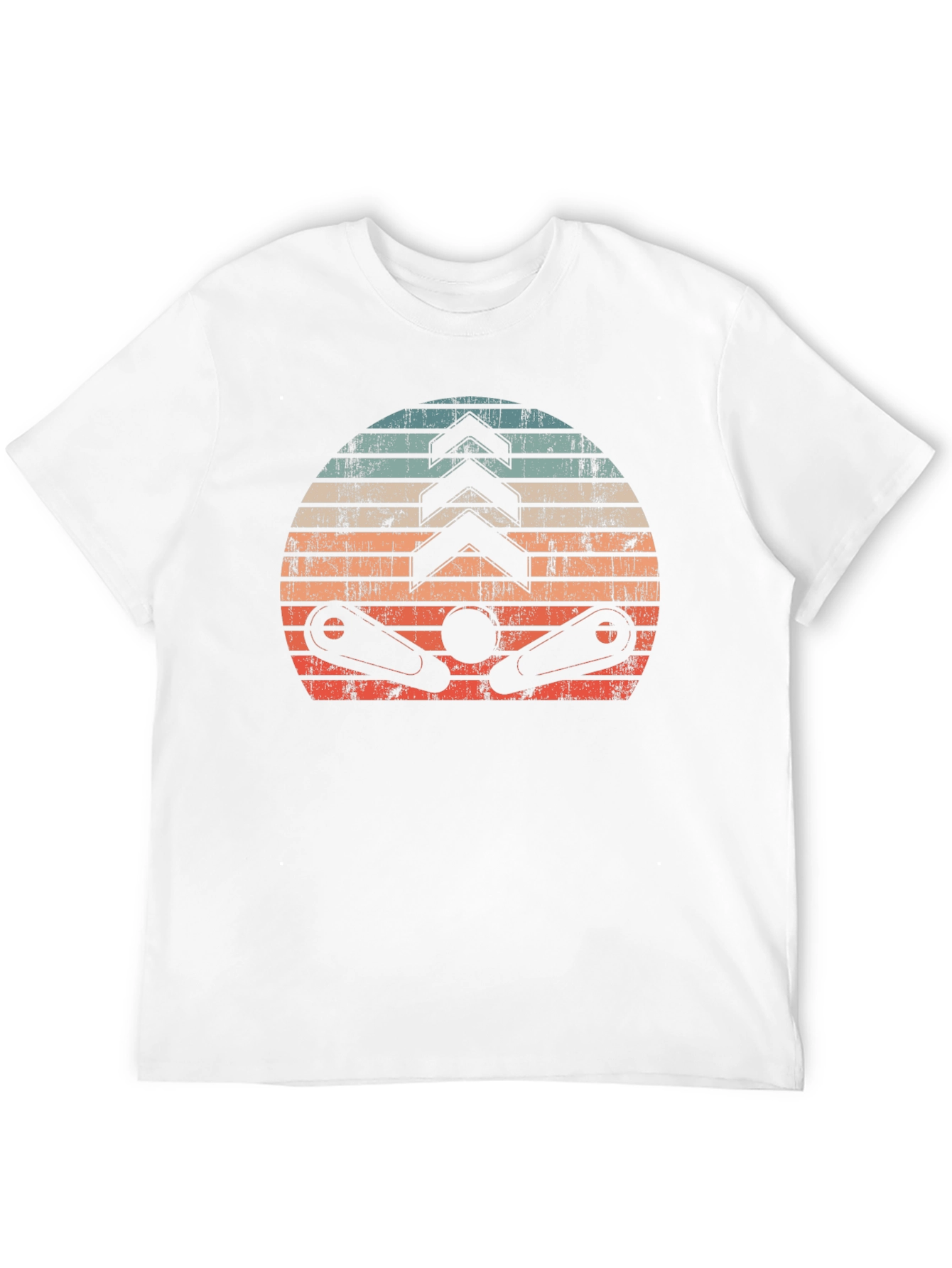 Retro Pinball Sunset Graphic Tee - Black