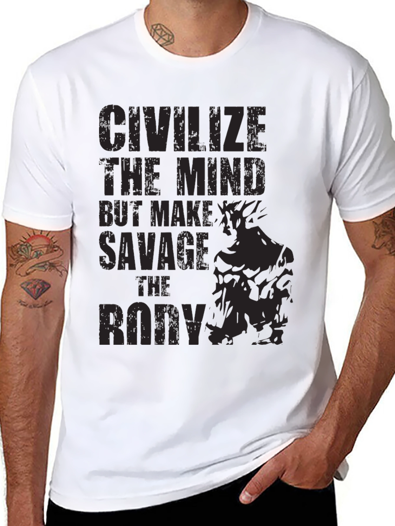 Civilize the Mind Savage the Body T-Shirt