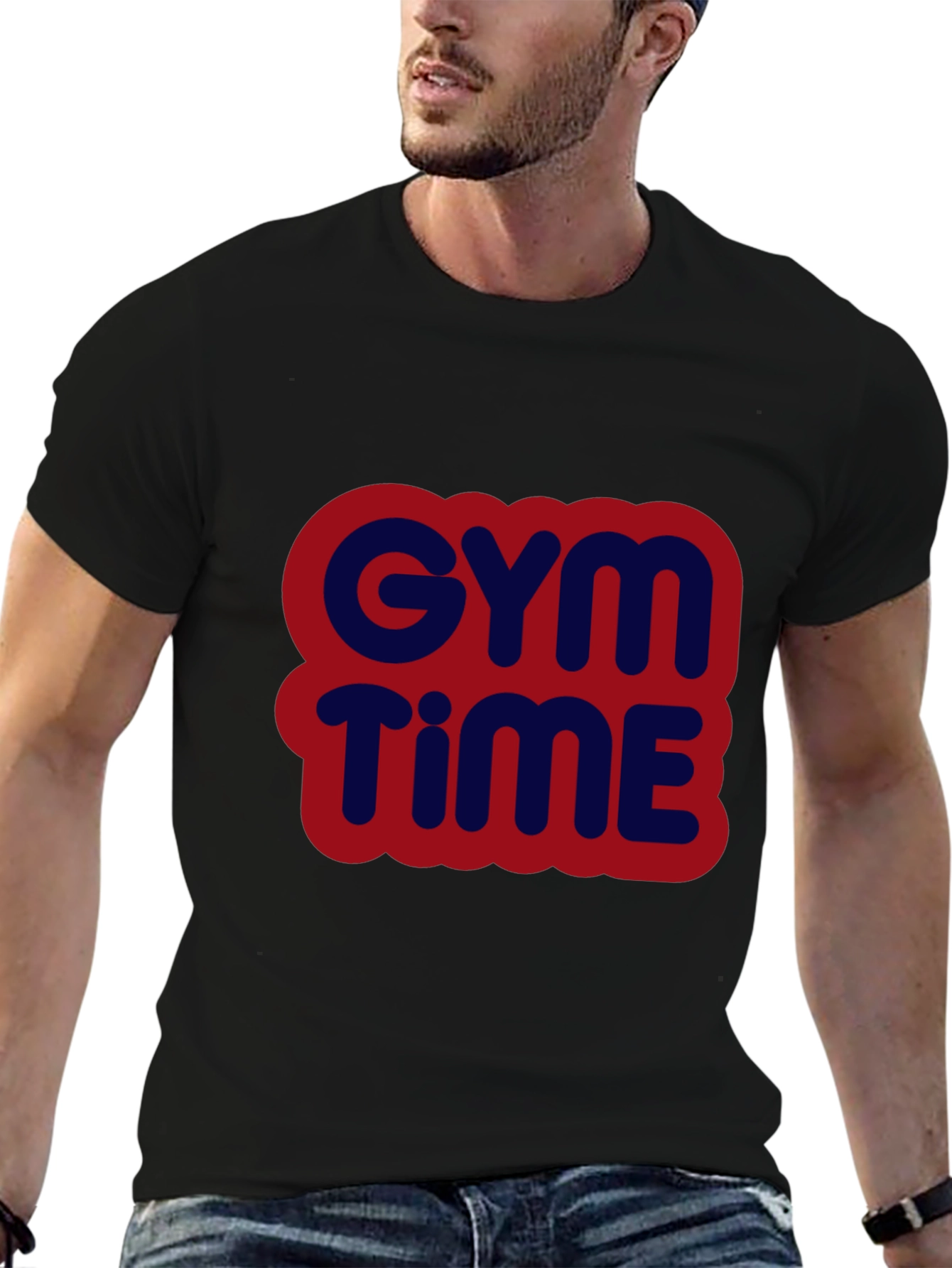 Gym Time Graphic Tee - Bold Comfortable Black