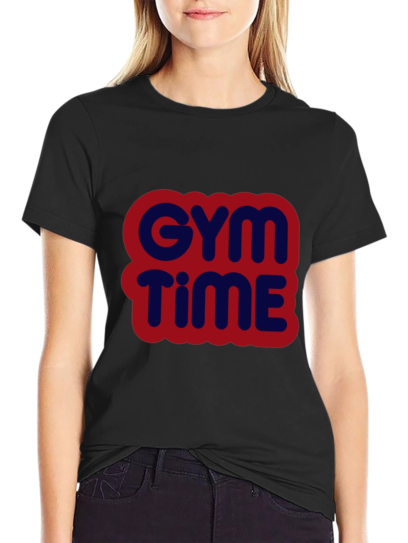 Gym Time Graphic Tee - Bold Comfortable Black
