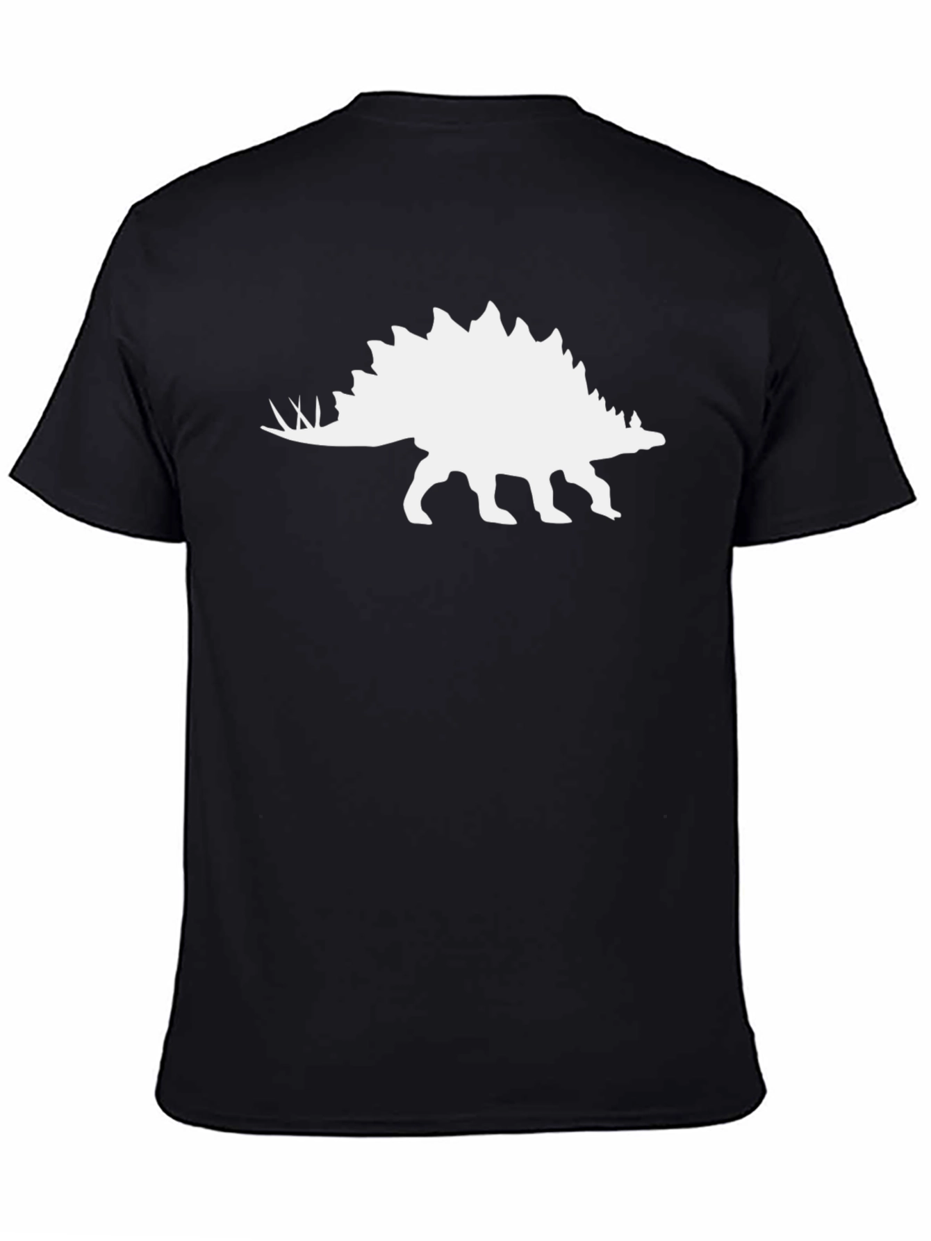 Dinosaur Stegosaurus Graphic Black T-Shirt