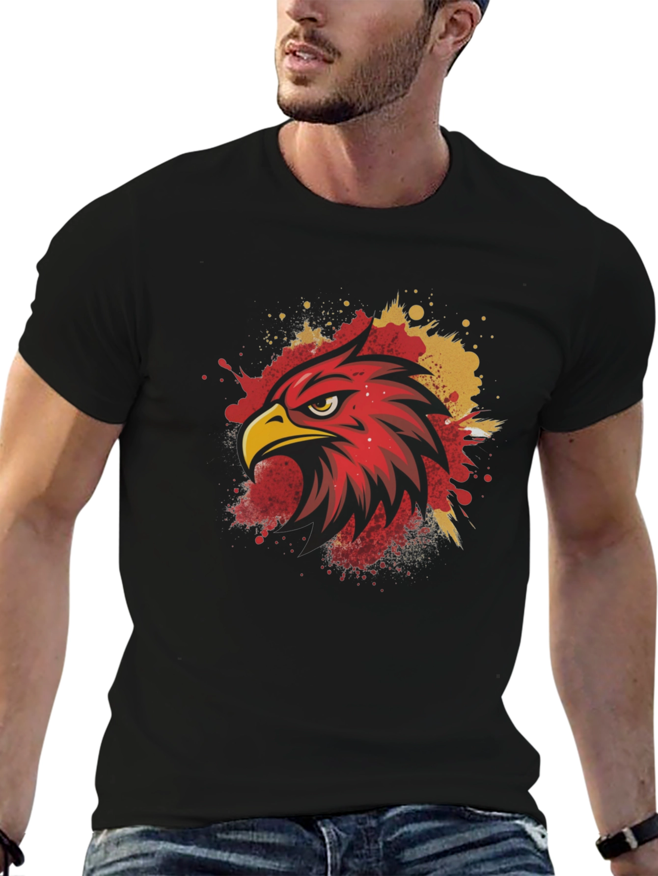 Eagle Head Graphic Tee - Mens Black T-Shirt