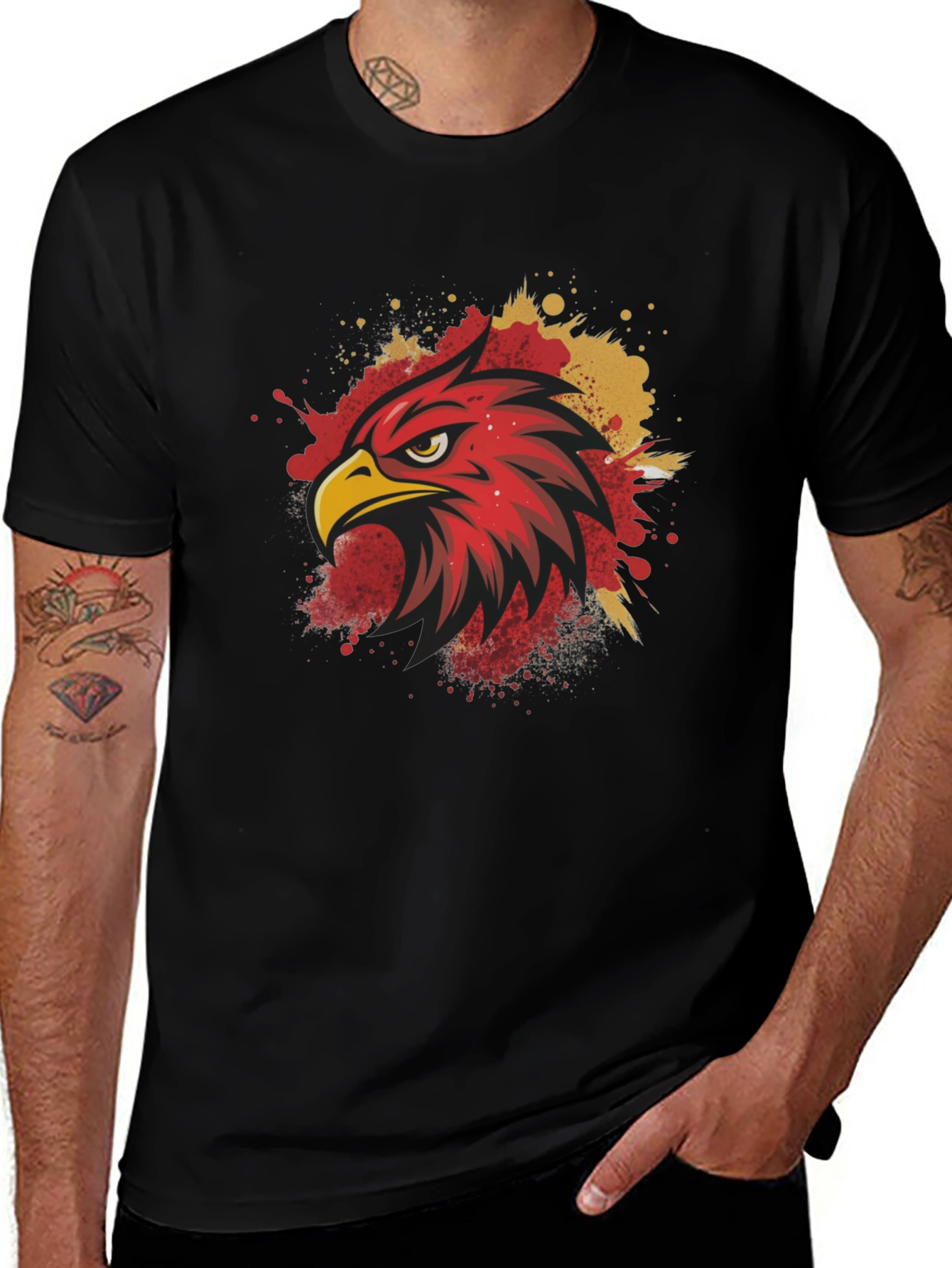 Eagle Head Graphic Tee - Mens Black T-Shirt