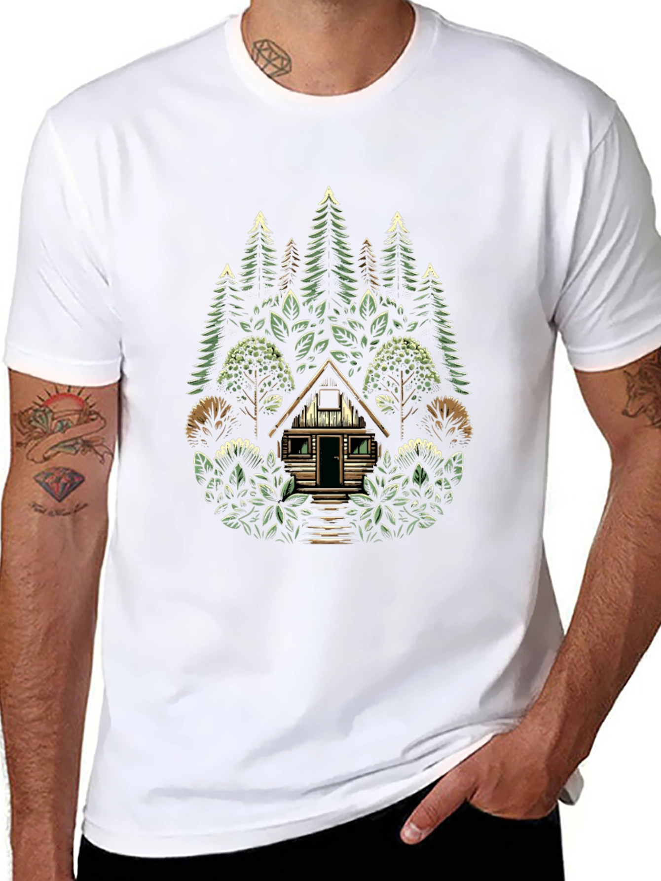 Nature Cabin Graphic T-Shirt - Unisex Style