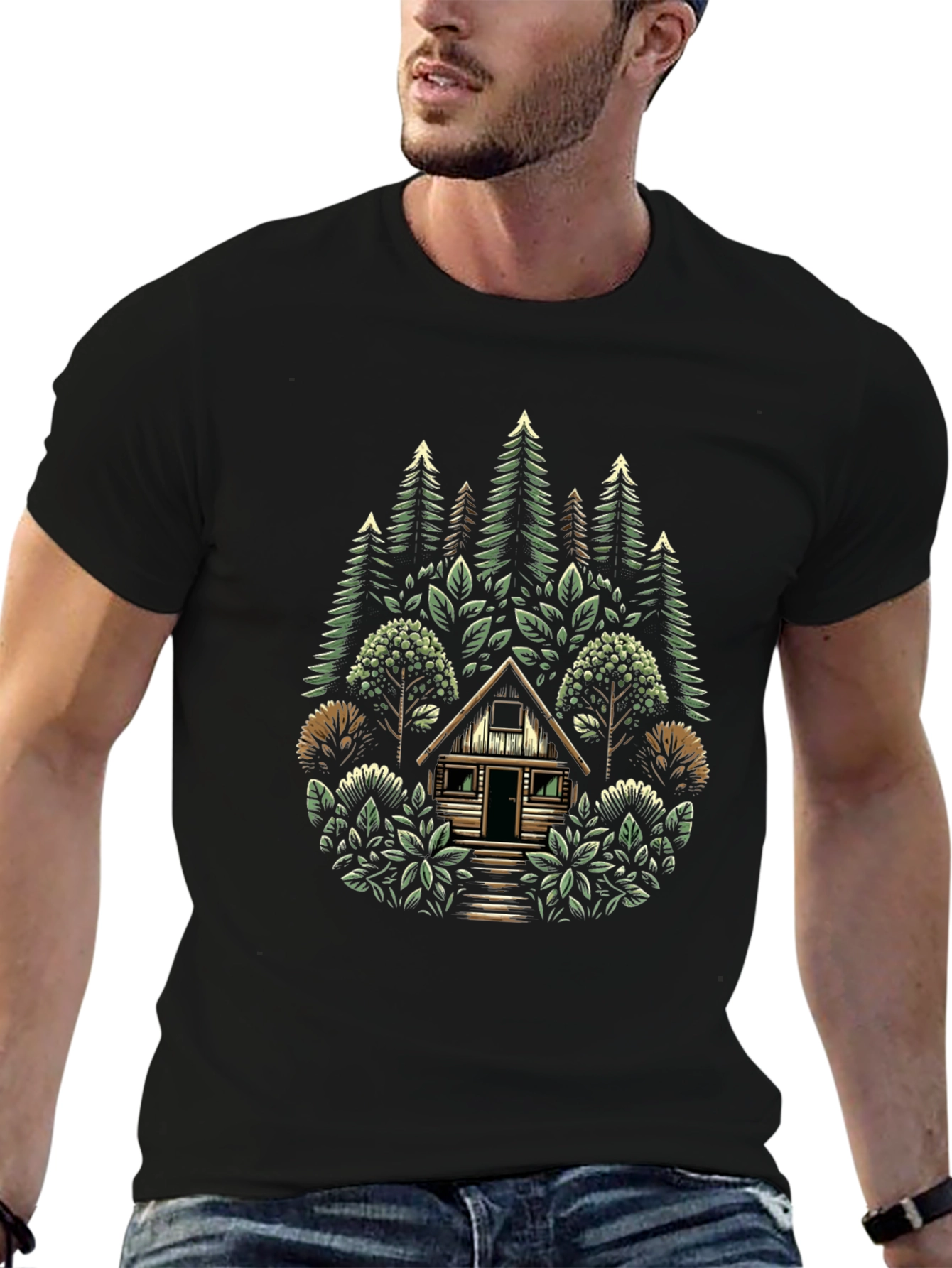 Nature Cabin Graphic T-Shirt - Unisex Style