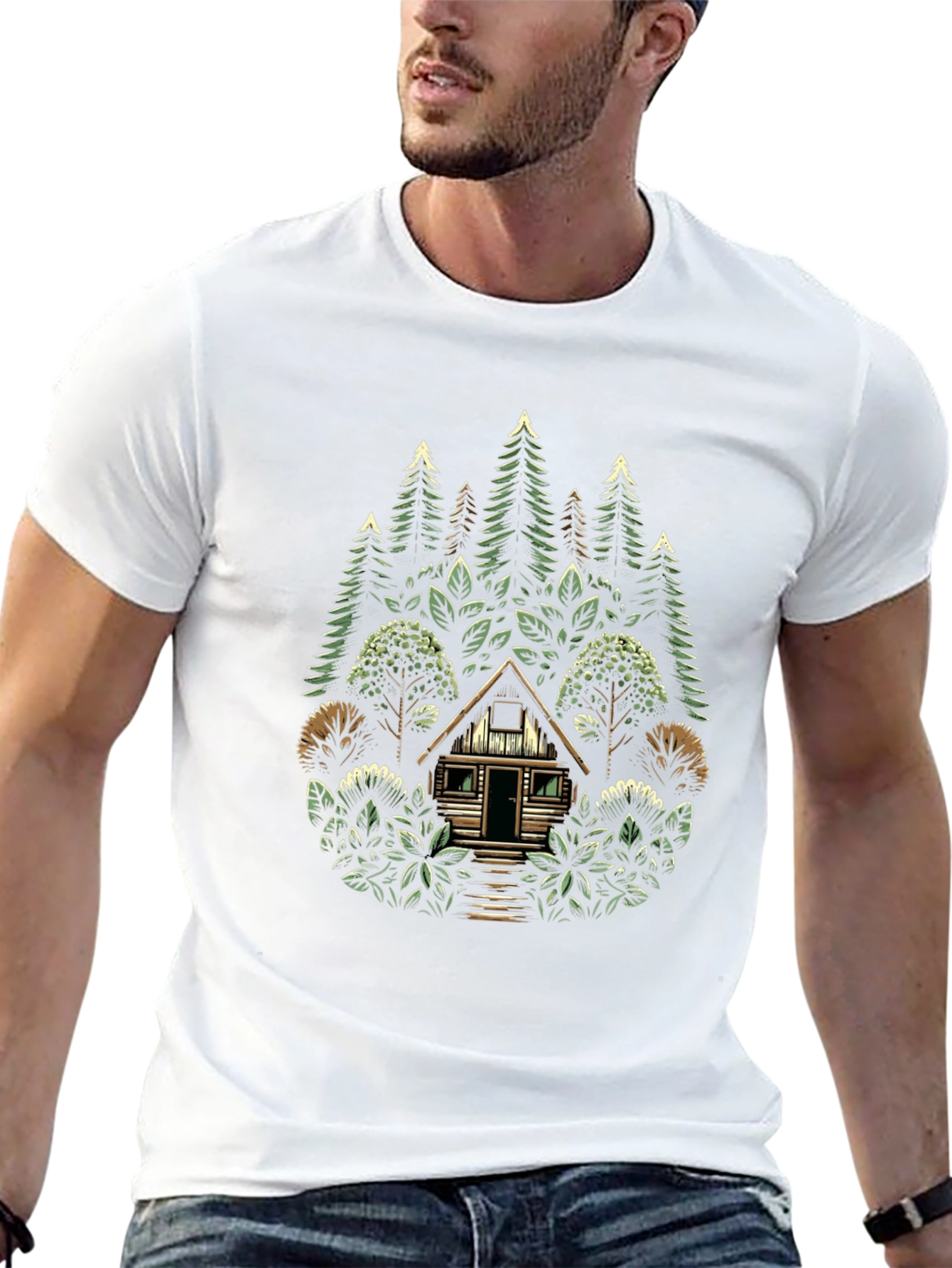 Nature Cabin Graphic T-Shirt - Unisex Style