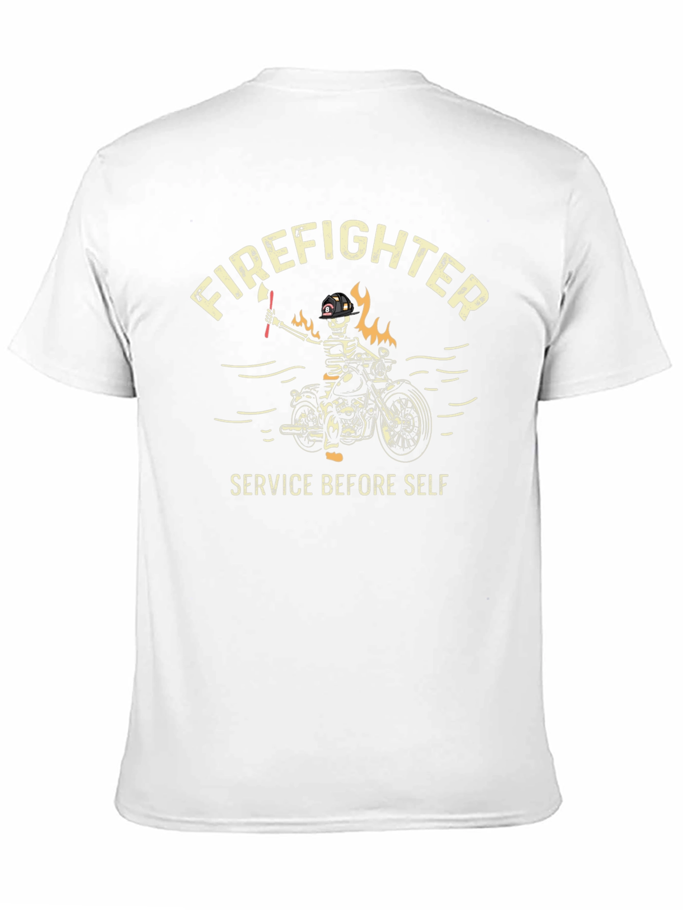 Firefighter Skeleton Rider T-Shirt - Service Before Self