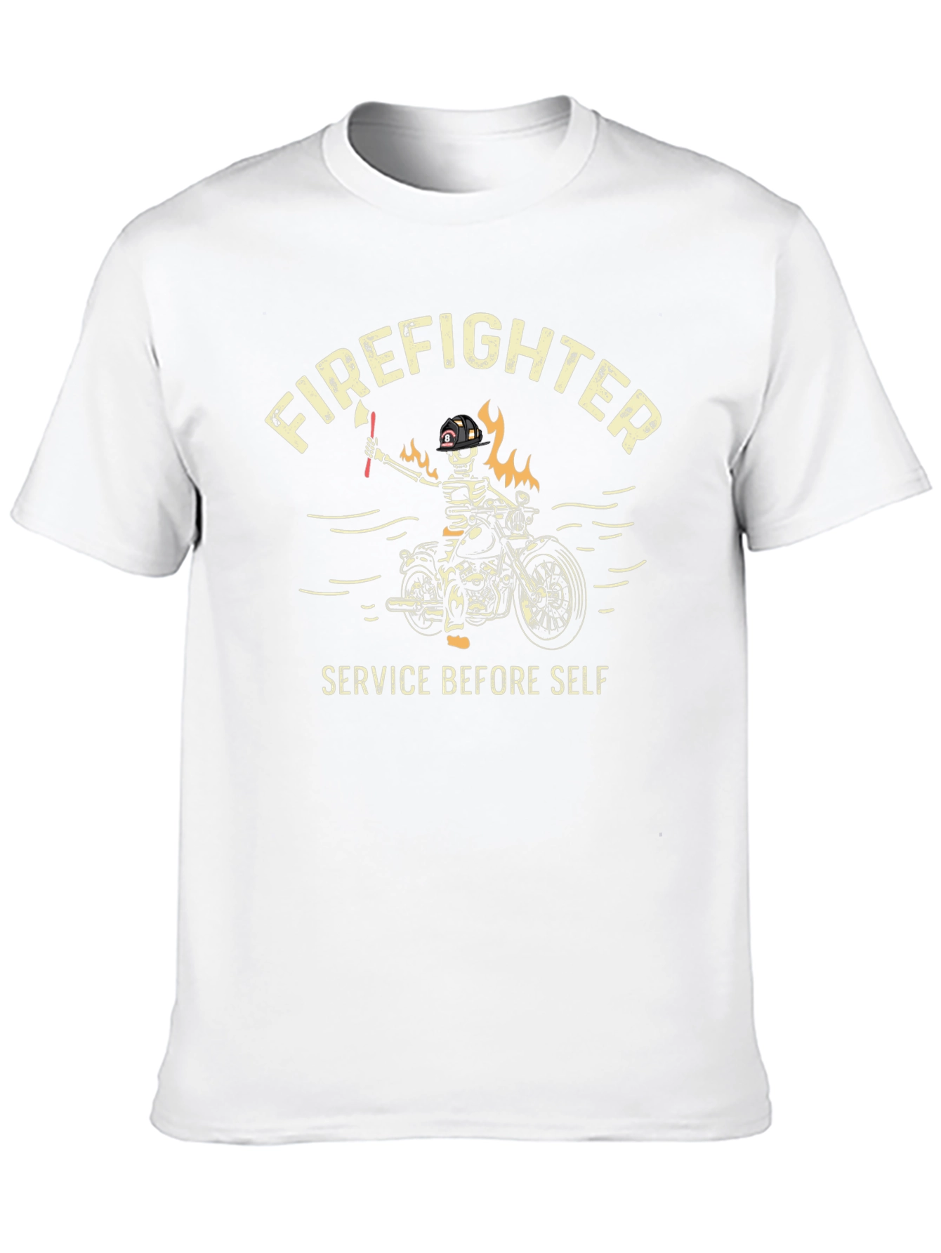 Firefighter Skeleton Rider T-Shirt - Service Before Self