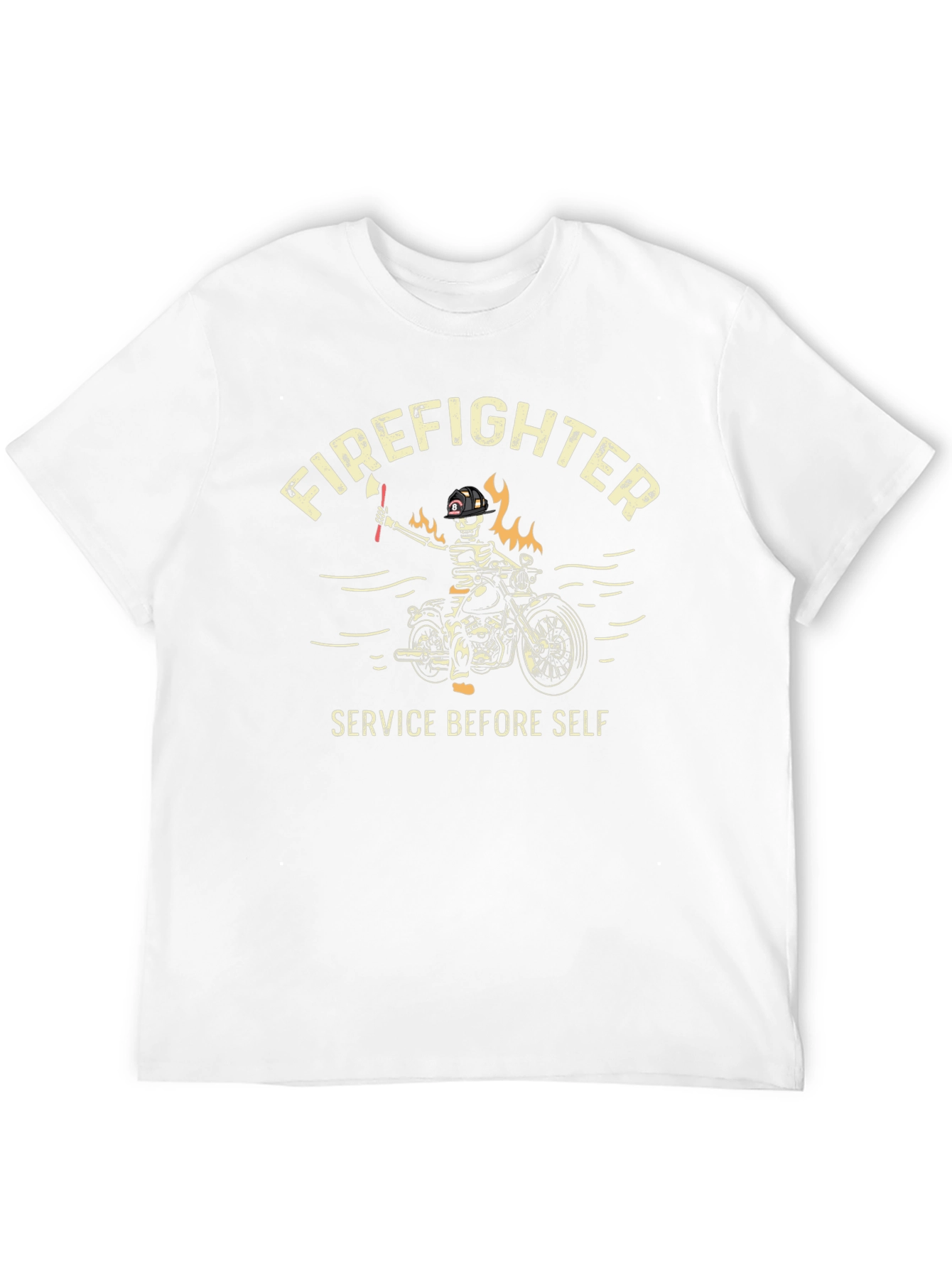 Firefighter Skeleton Rider T-Shirt - Service Before Self