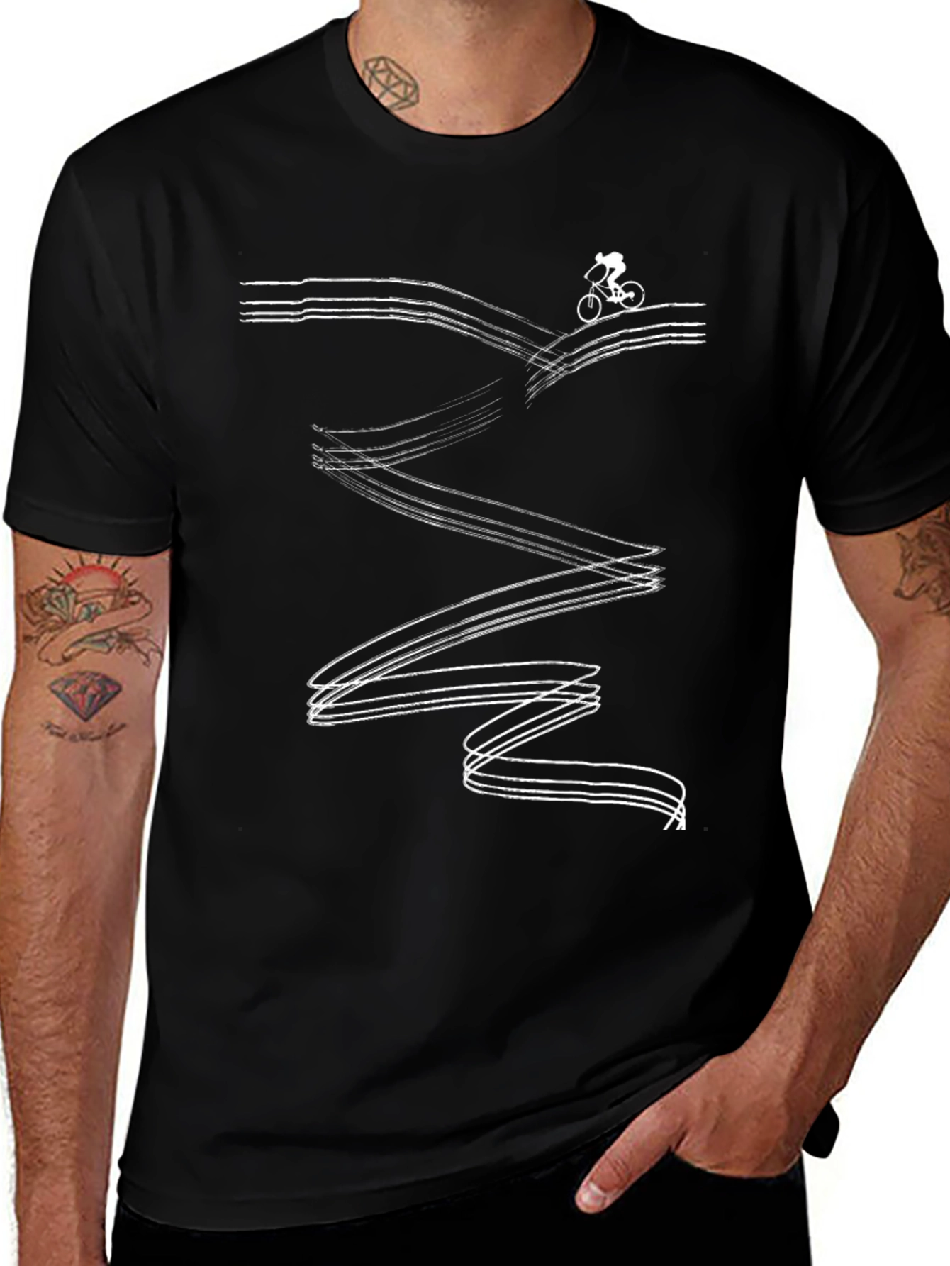 Cyclist Graphic Tee - Black