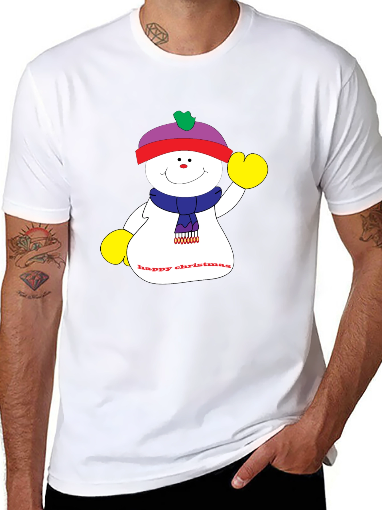 Festive Snowman Graphic T-Shirt