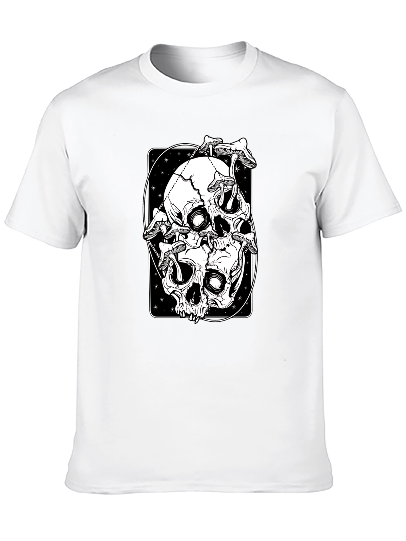 Skull & Mushroom Graphic Tee - Black