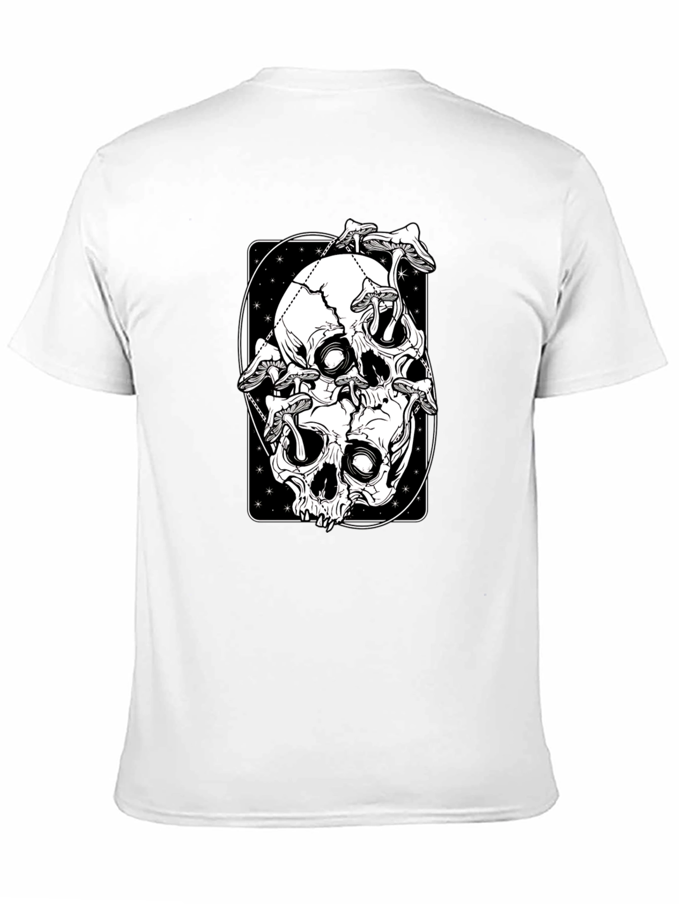 Skull & Mushroom Graphic Tee - Black