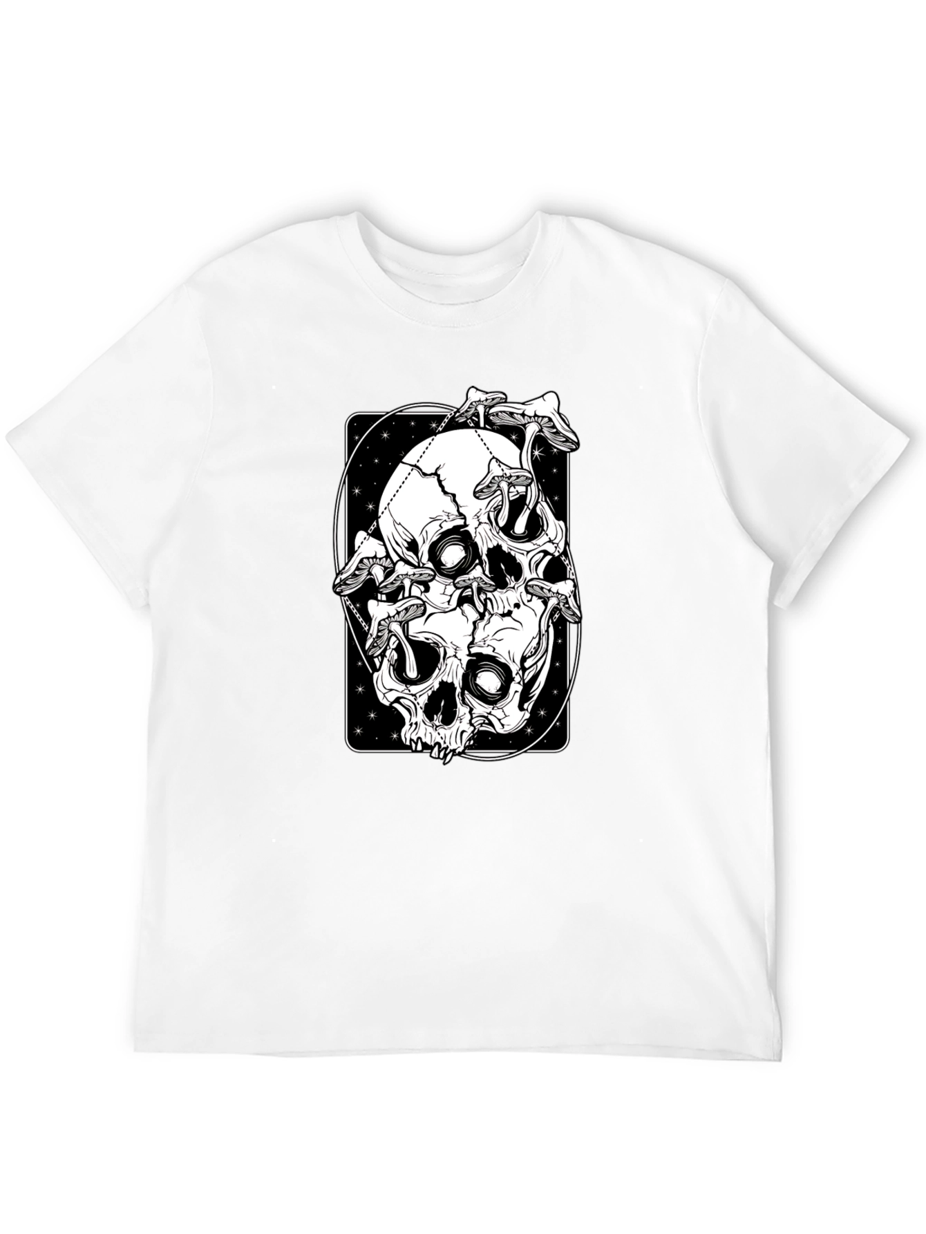 Skull & Mushroom Graphic Tee - Black