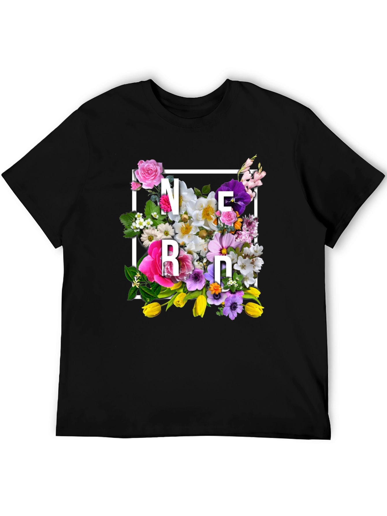 Floral Nerd T-Shirt - Trendy Geek Chic Tee