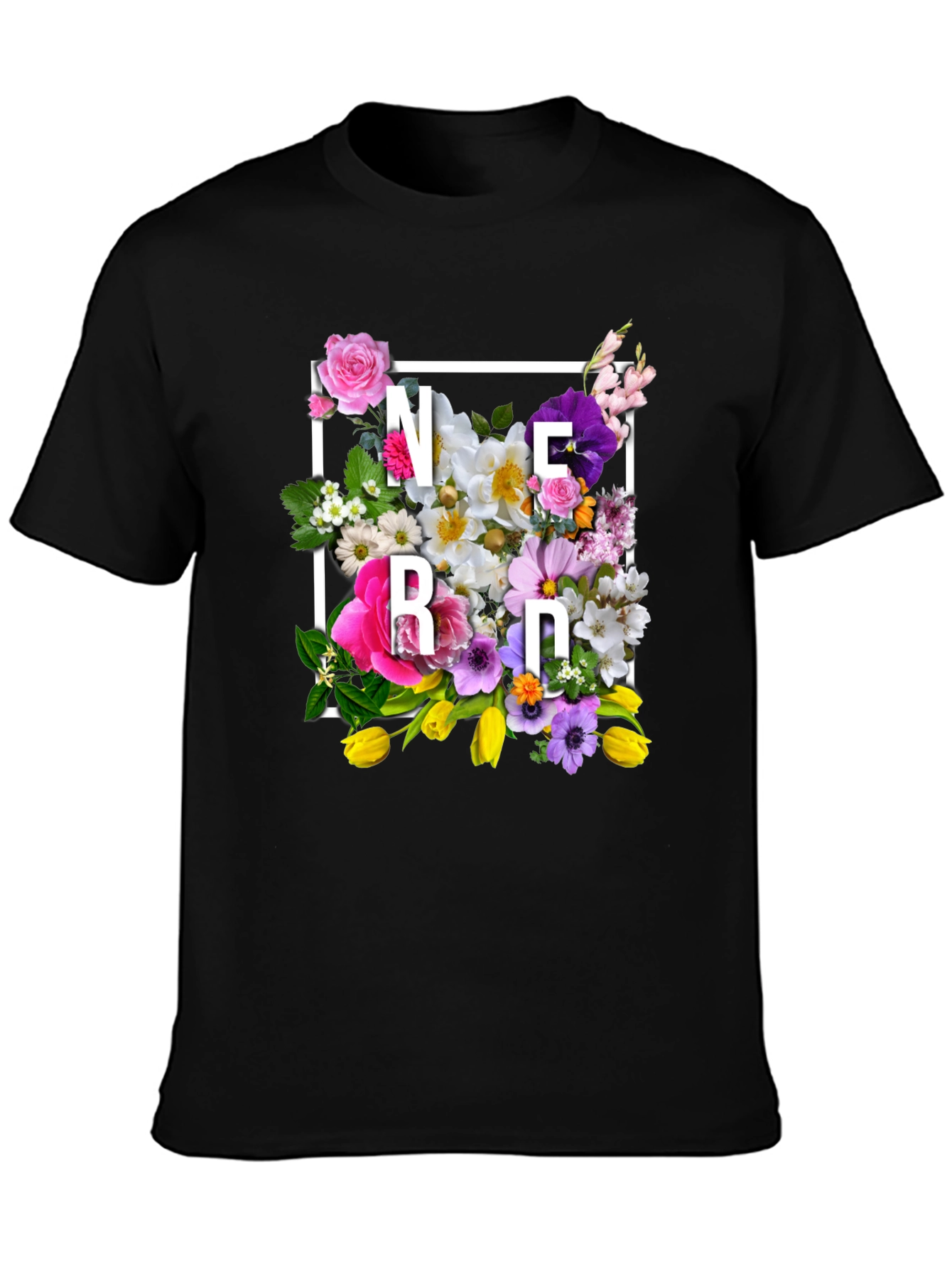 Floral Nerd T-Shirt - Trendy Geek Chic Tee