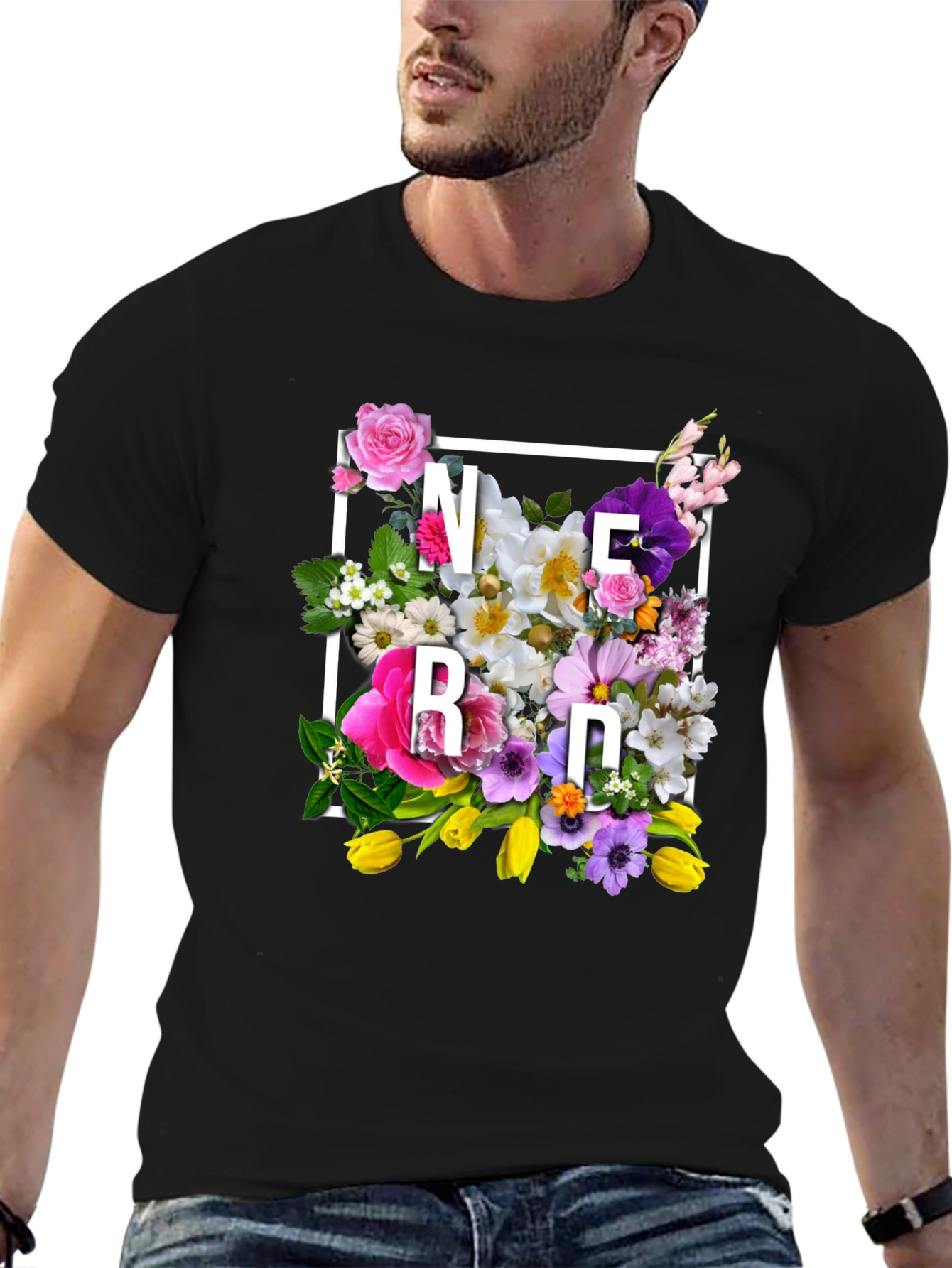 Floral Nerd T-Shirt - Trendy Geek Chic Tee