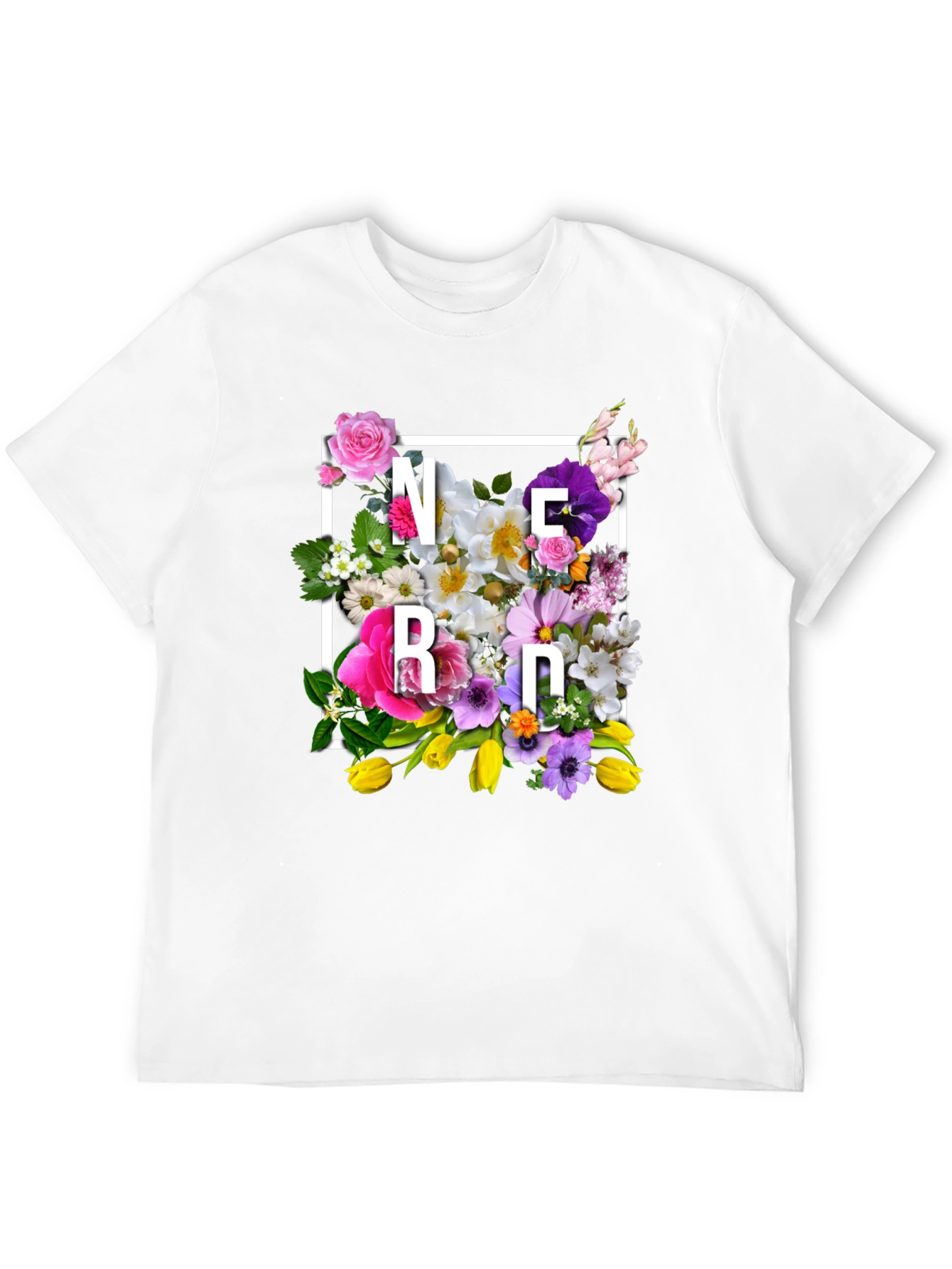 Floral Nerd T-Shirt - Trendy Geek Chic Tee