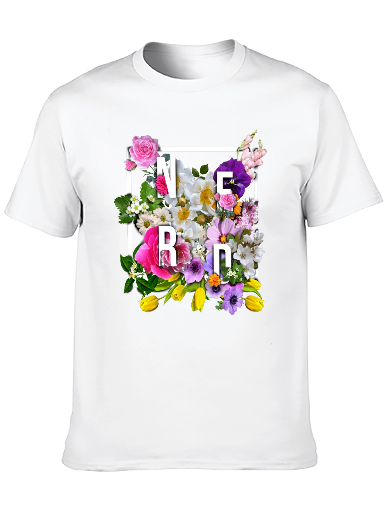 Floral Nerd T-Shirt - Trendy Geek Chic Tee