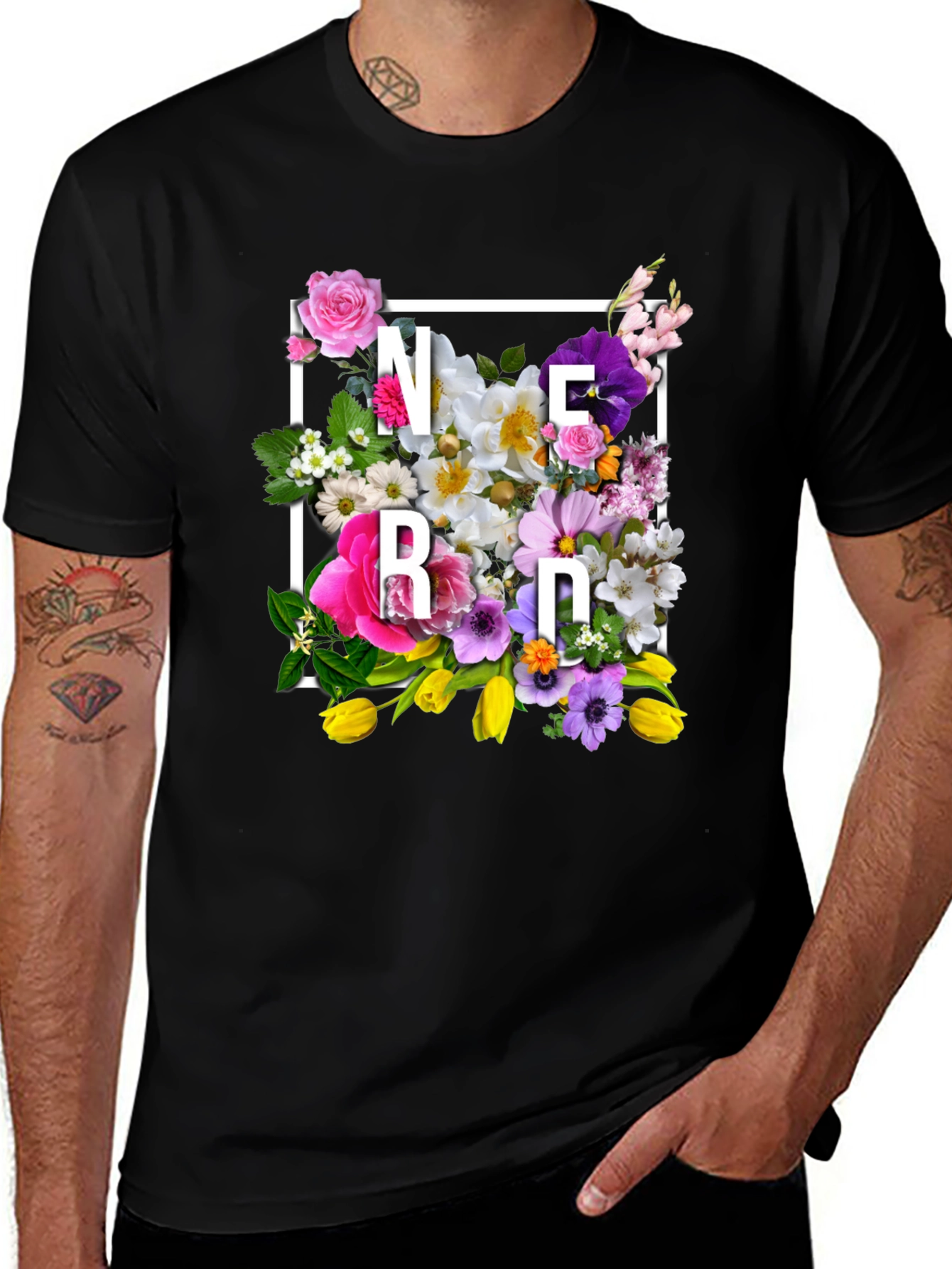 Floral Nerd T-Shirt - Trendy Geek Chic Tee