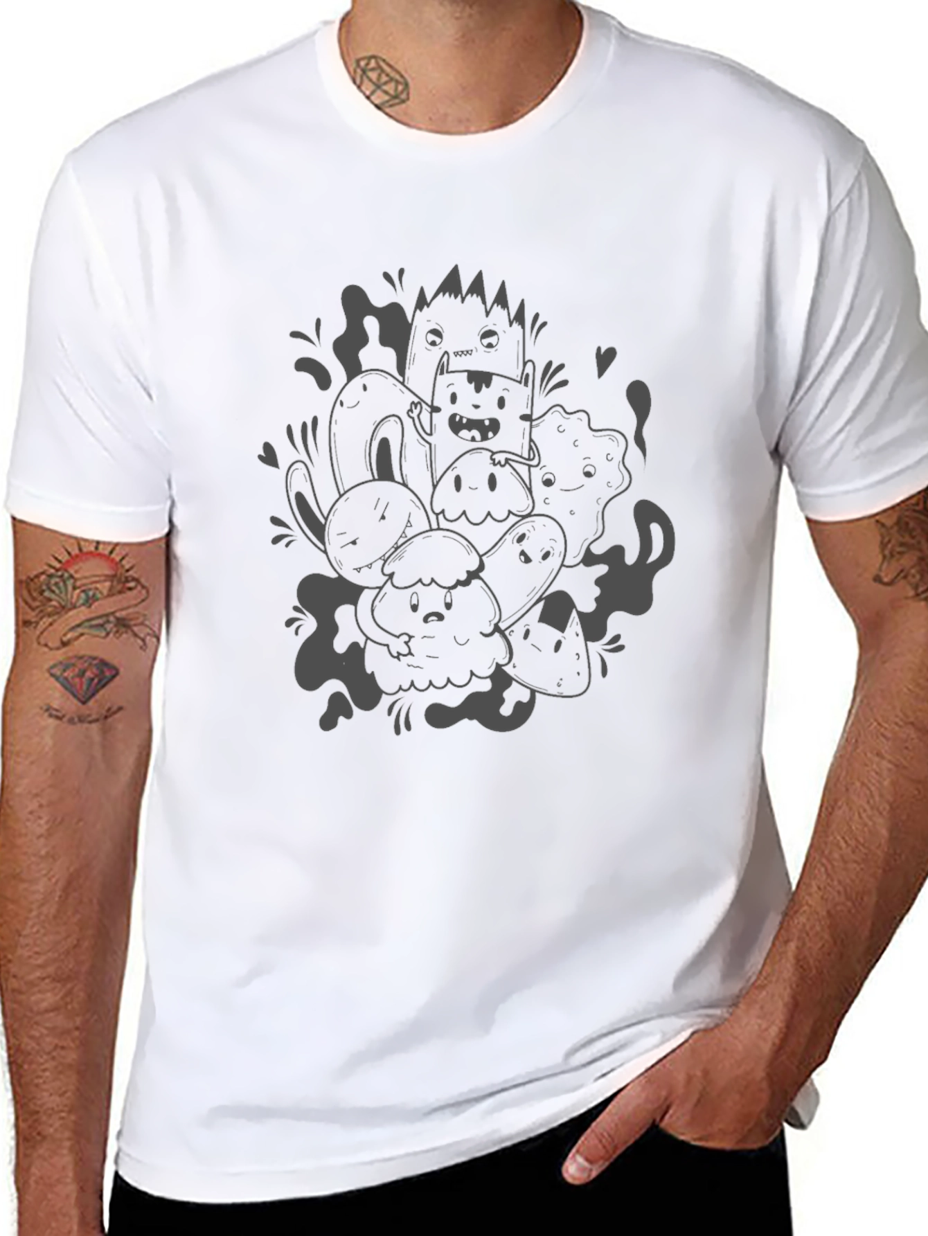 Fun Doodle Art Black T-Shirt