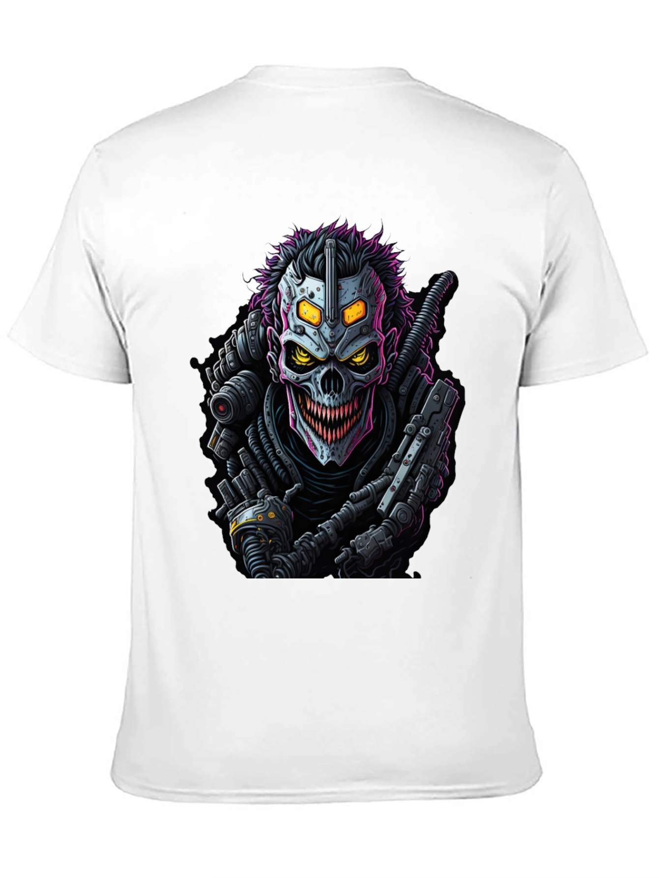 Cyberpunk Skull Graphic Tee - Black