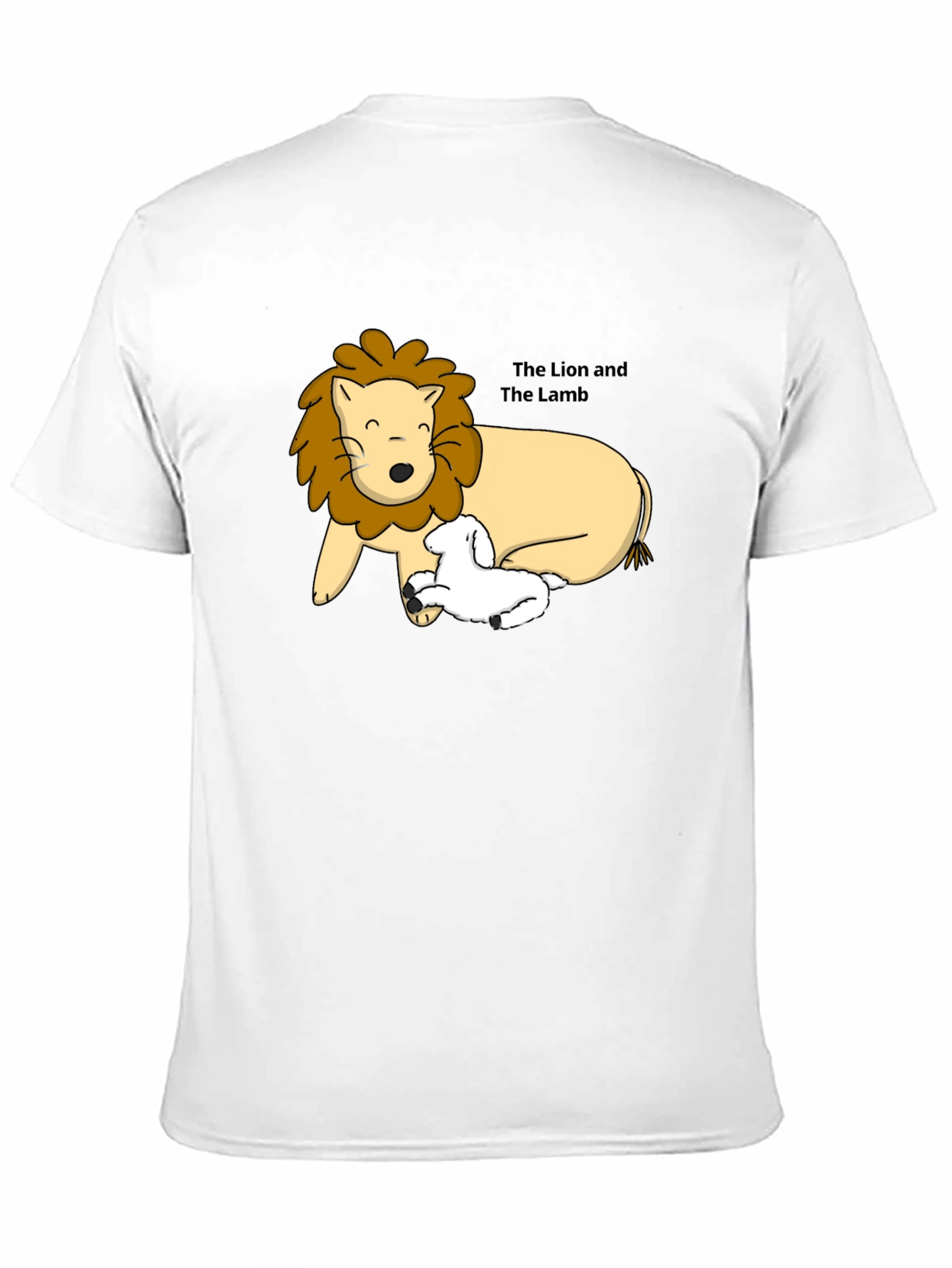 Lion and Lamb Graphic Tee - Black Cotton T-Shirt
