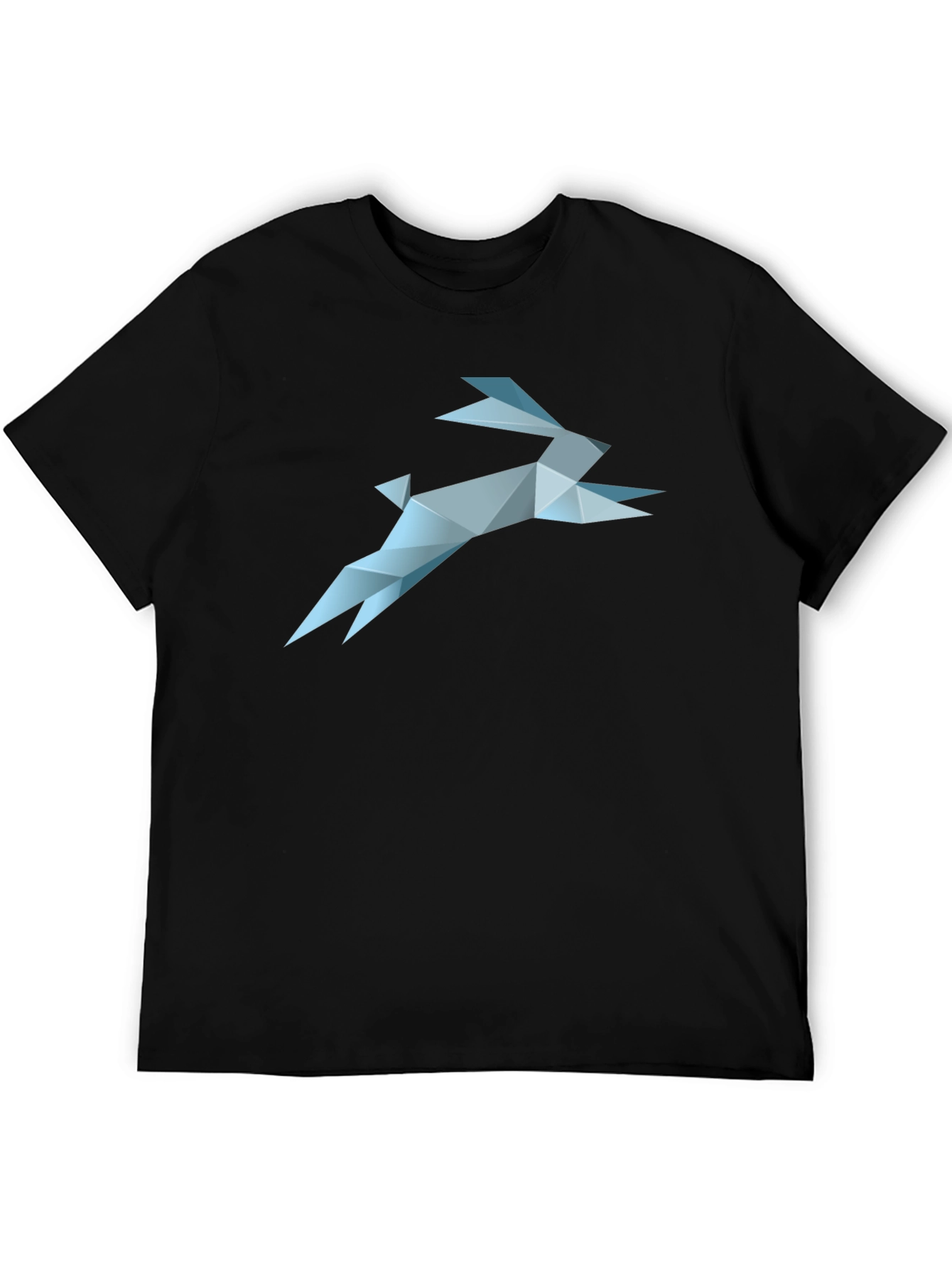 Geometric Rabbit Graphic Tee - Black