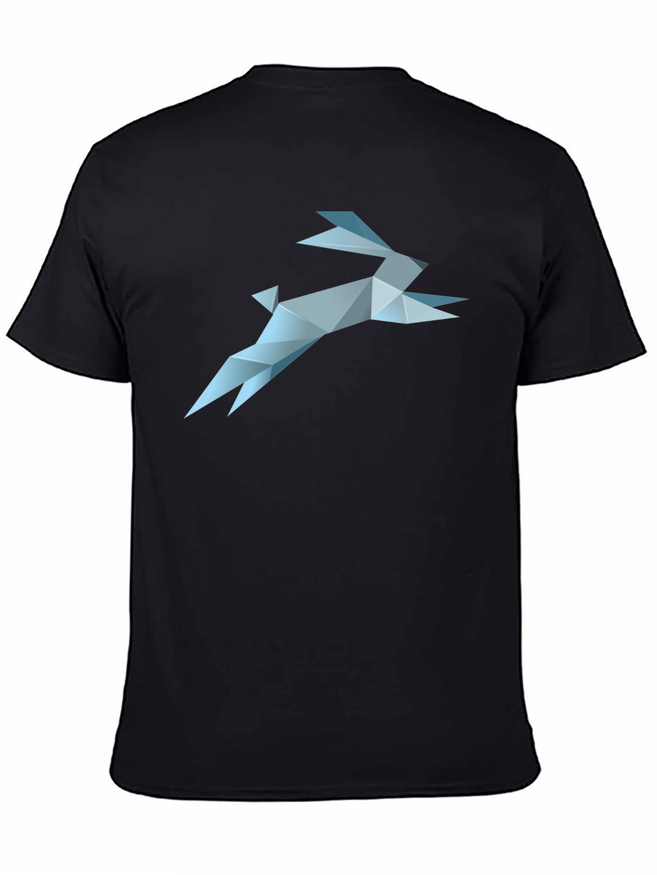 Geometric Rabbit Graphic Tee - Black