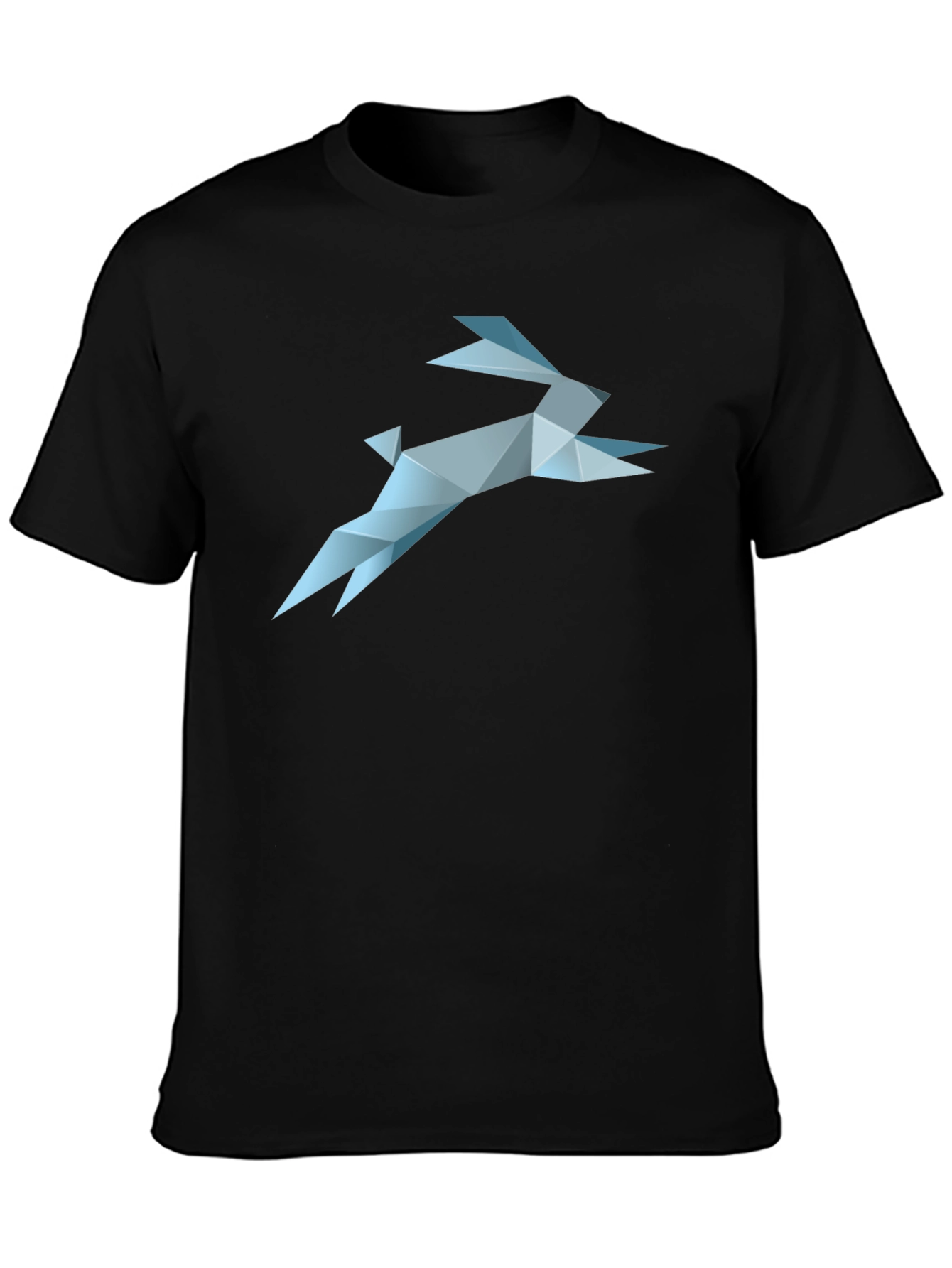 Geometric Rabbit Graphic Tee - Black