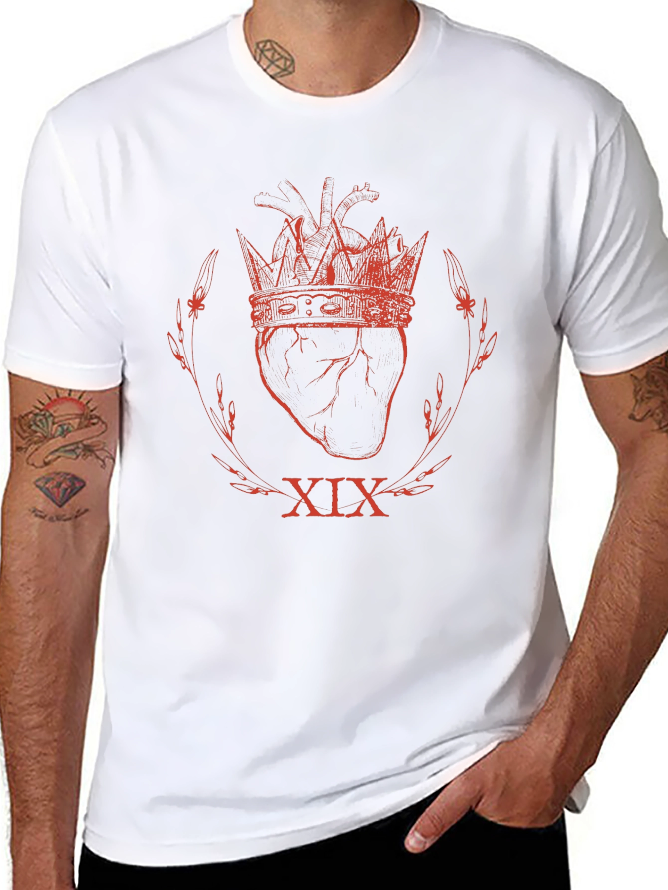 Heart Crown Roman Numerals XIX Graphic T-Shirt