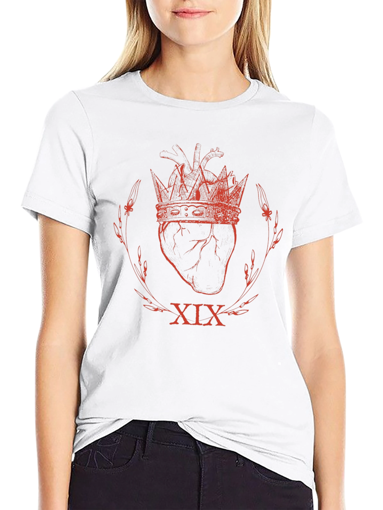 Heart Crown Roman Numerals XIX Graphic T-Shirt