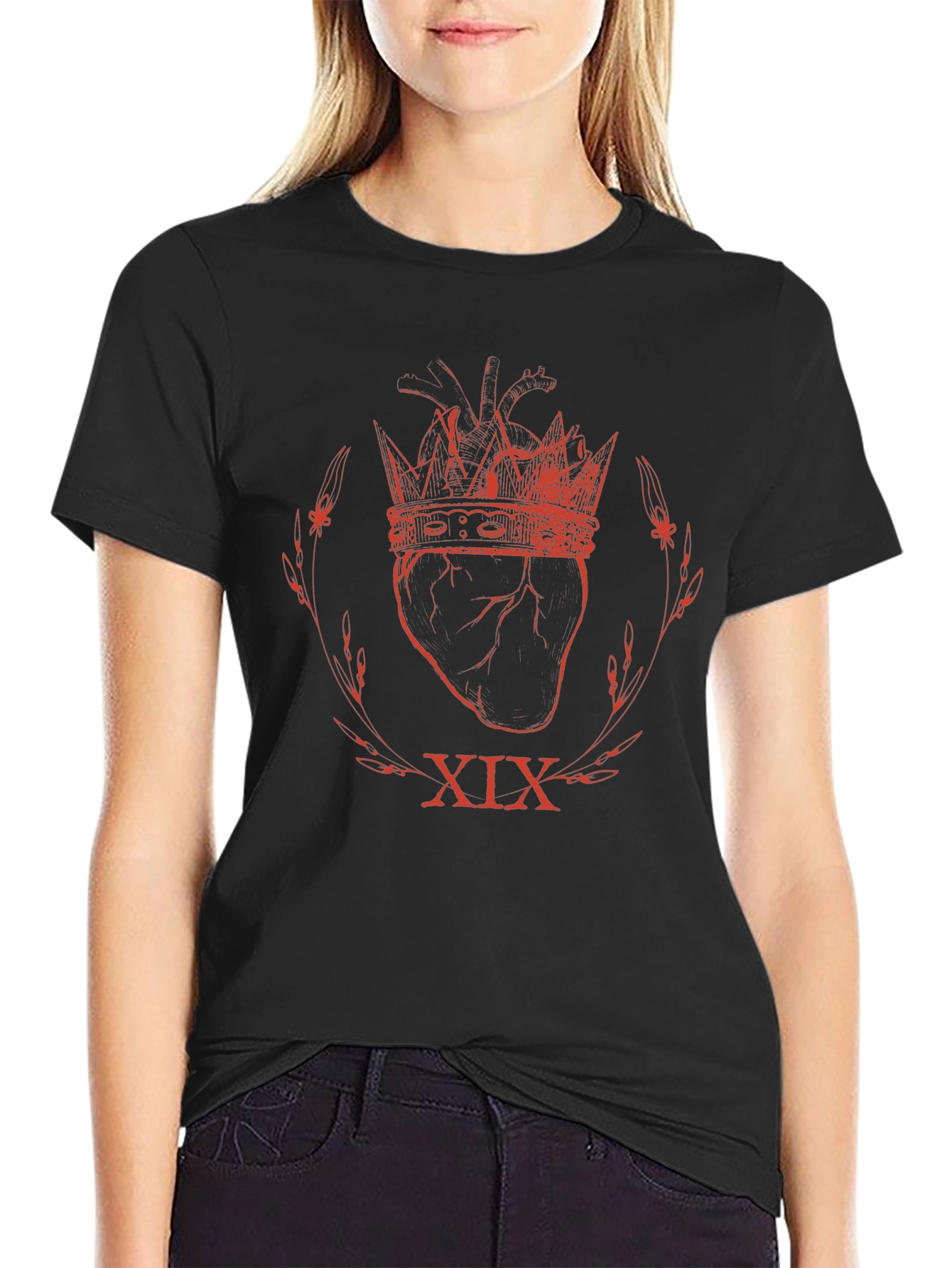 Heart Crown Roman Numerals XIX Graphic T-Shirt
