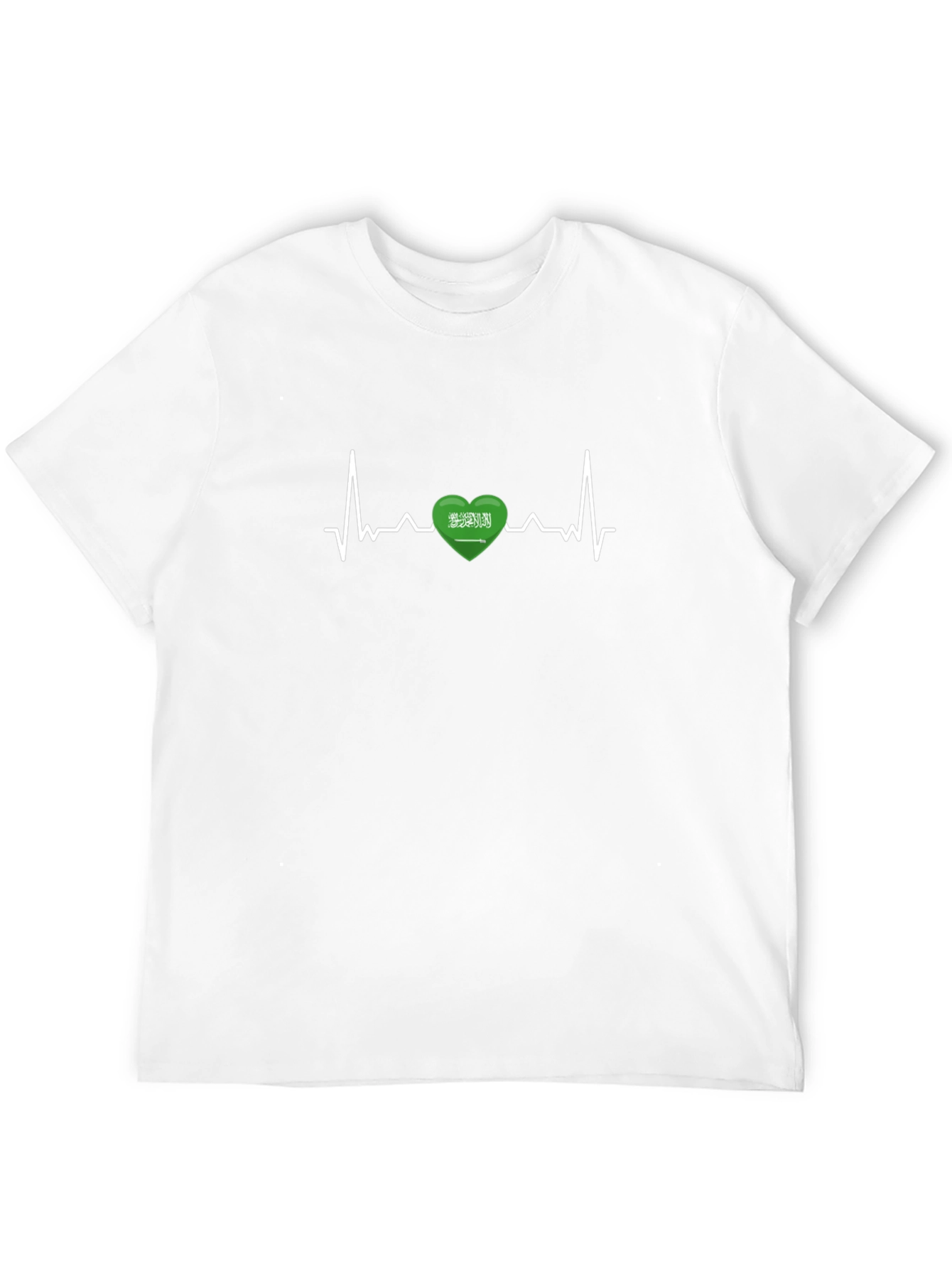 Saudi Arabia Heartbeat Flag T-Shirt - Black