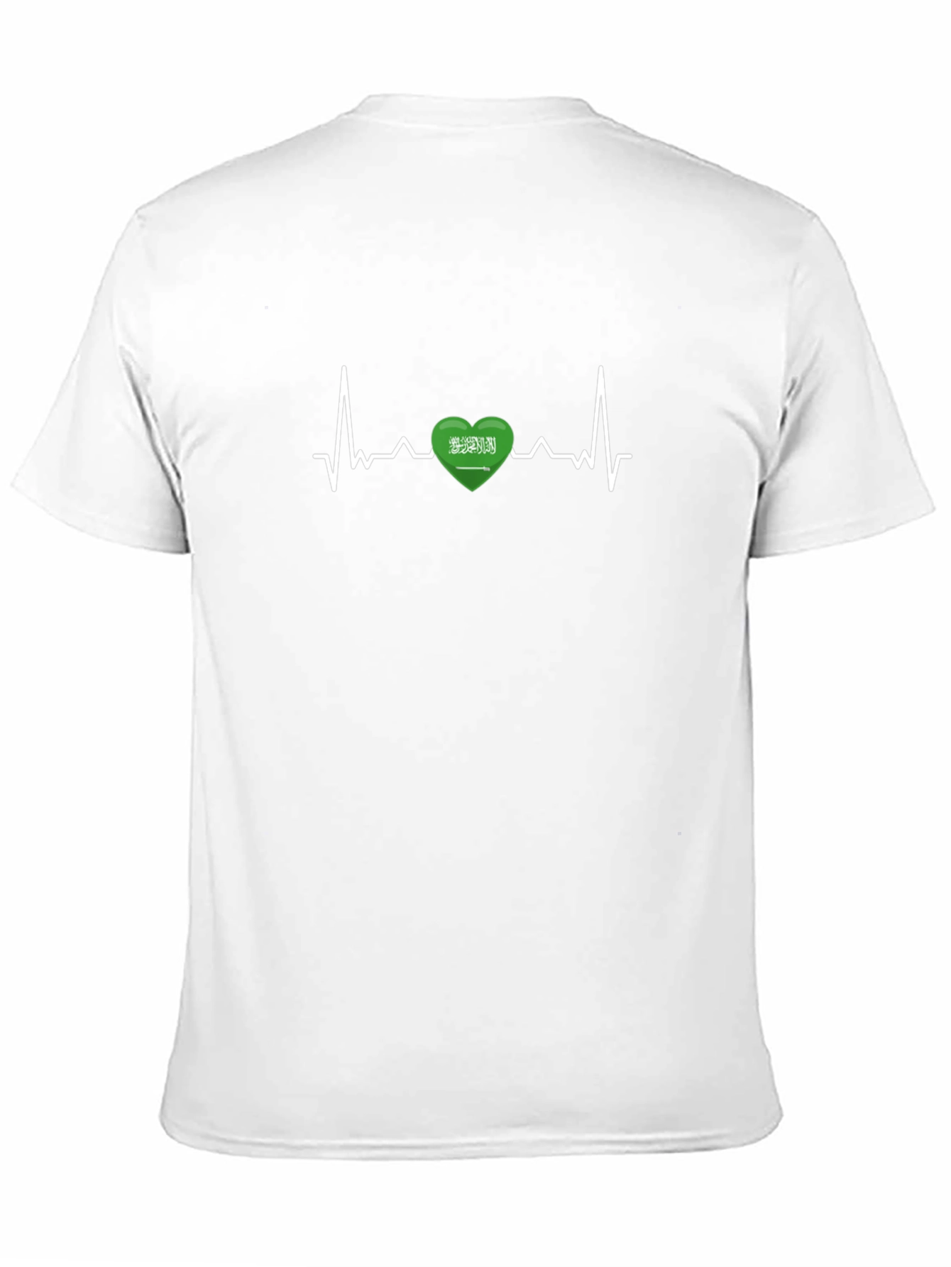 Saudi Arabia Heartbeat Flag T-Shirt - Black