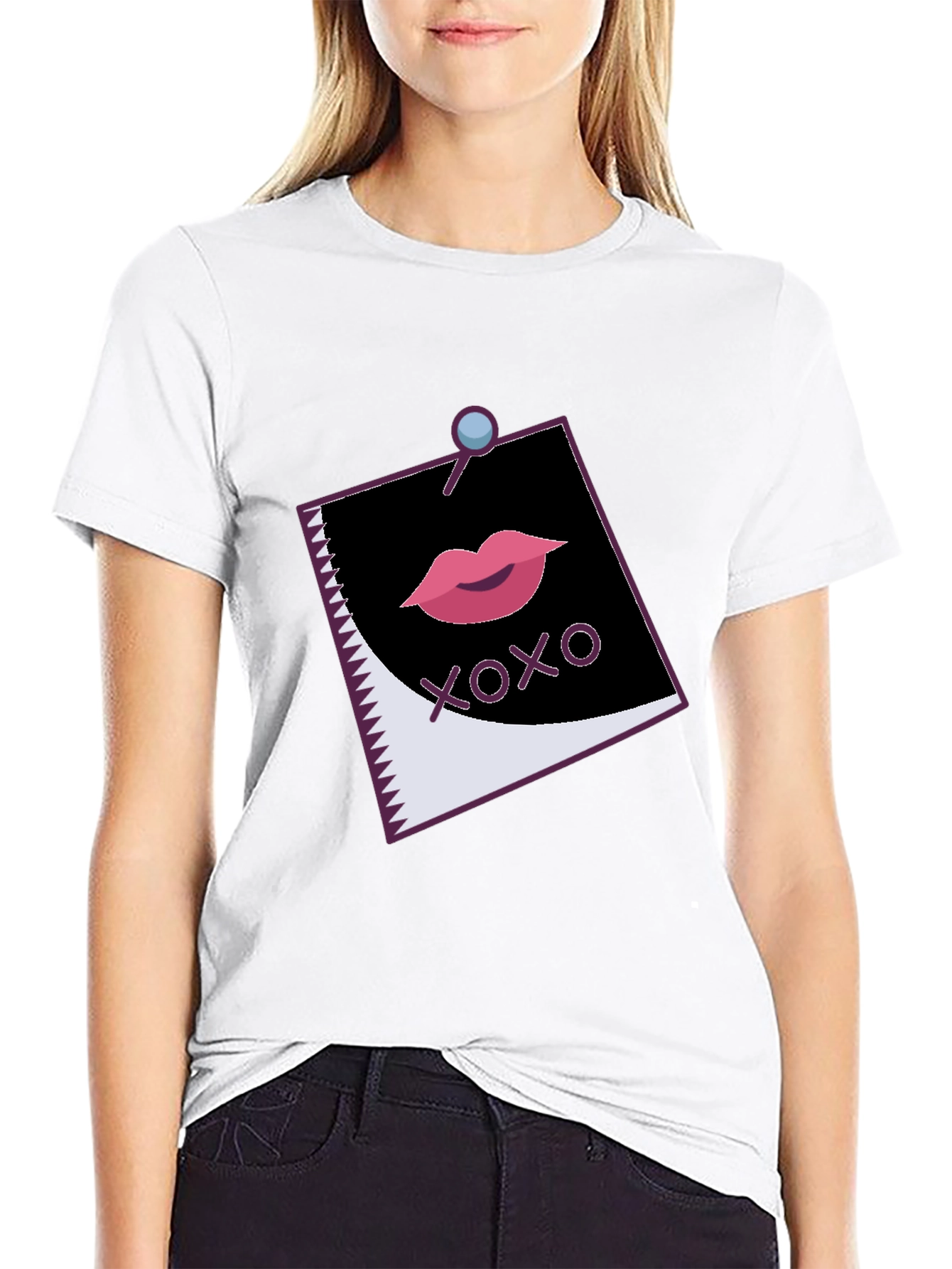 XOXO Lips Graphic Black Tee