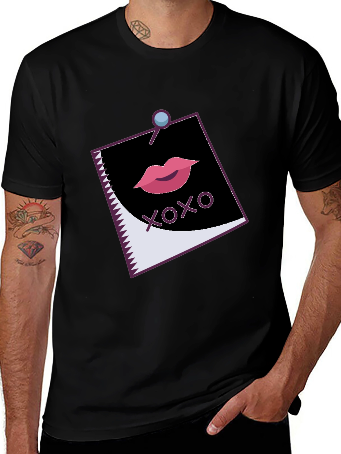 XOXO Lips Graphic Black Tee