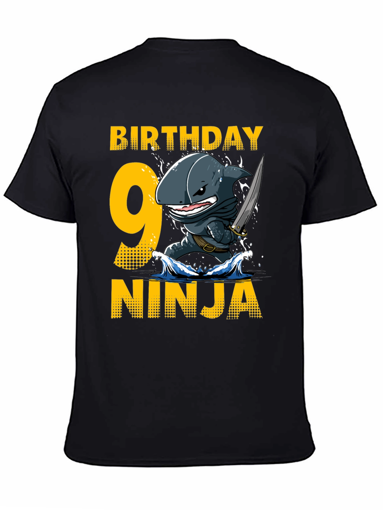 Birthday Shark Ninja T-Shirt - 9 Years Old