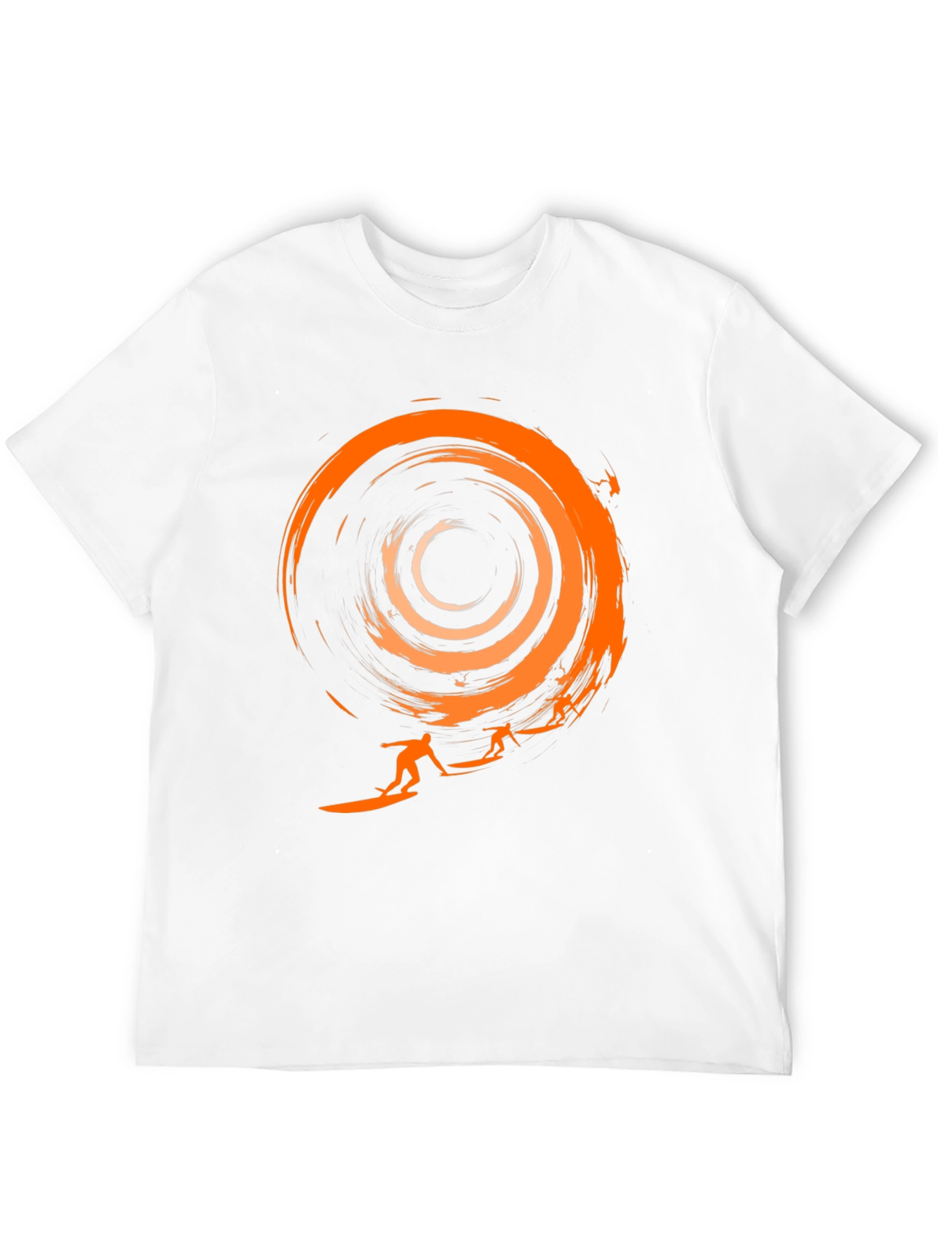 Surfer Silhouette Graphic Tee - Black Cotton T-Shirt