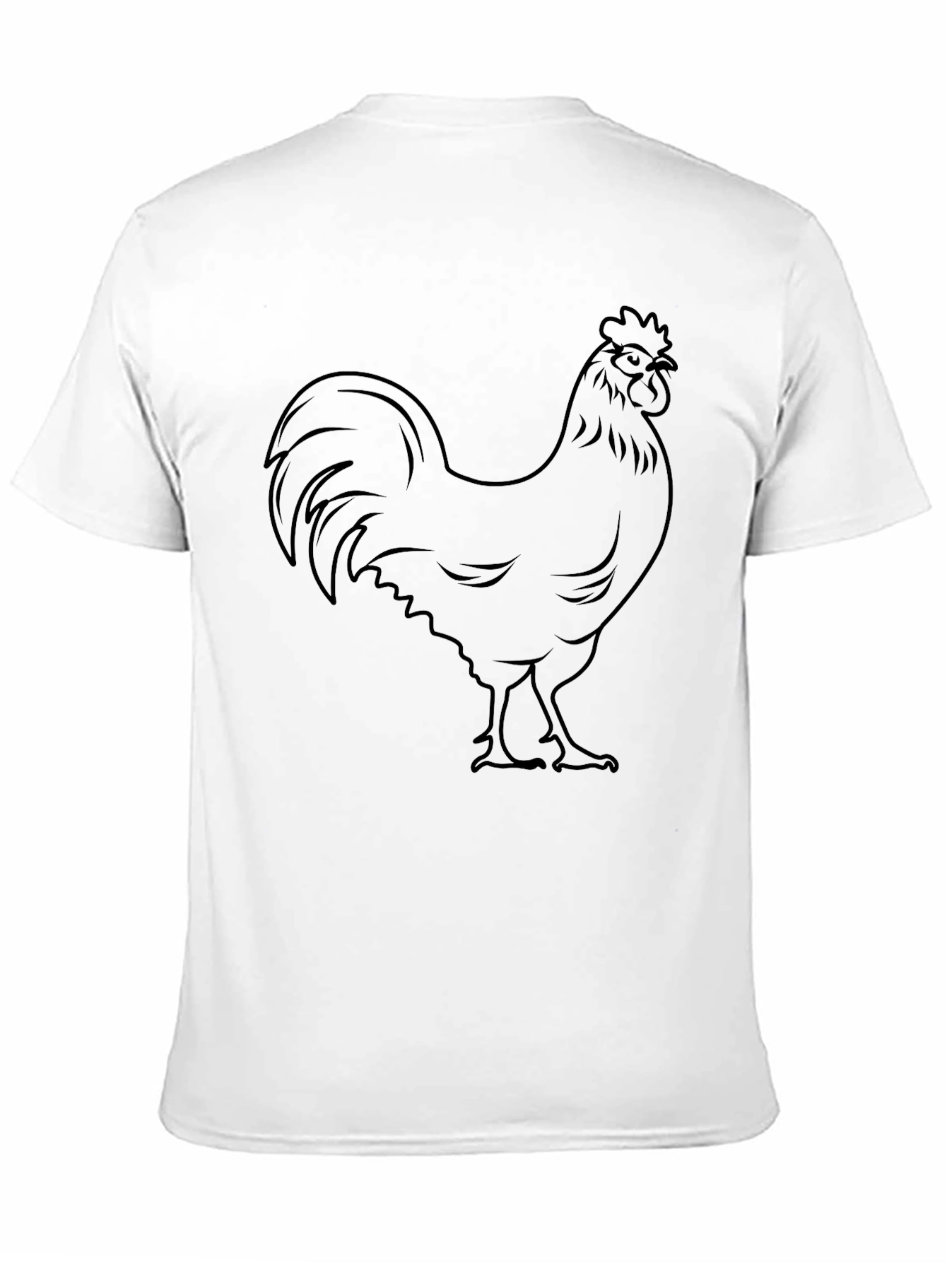 Black Rooster Graphic Tee - Mens Casual T-Shirt