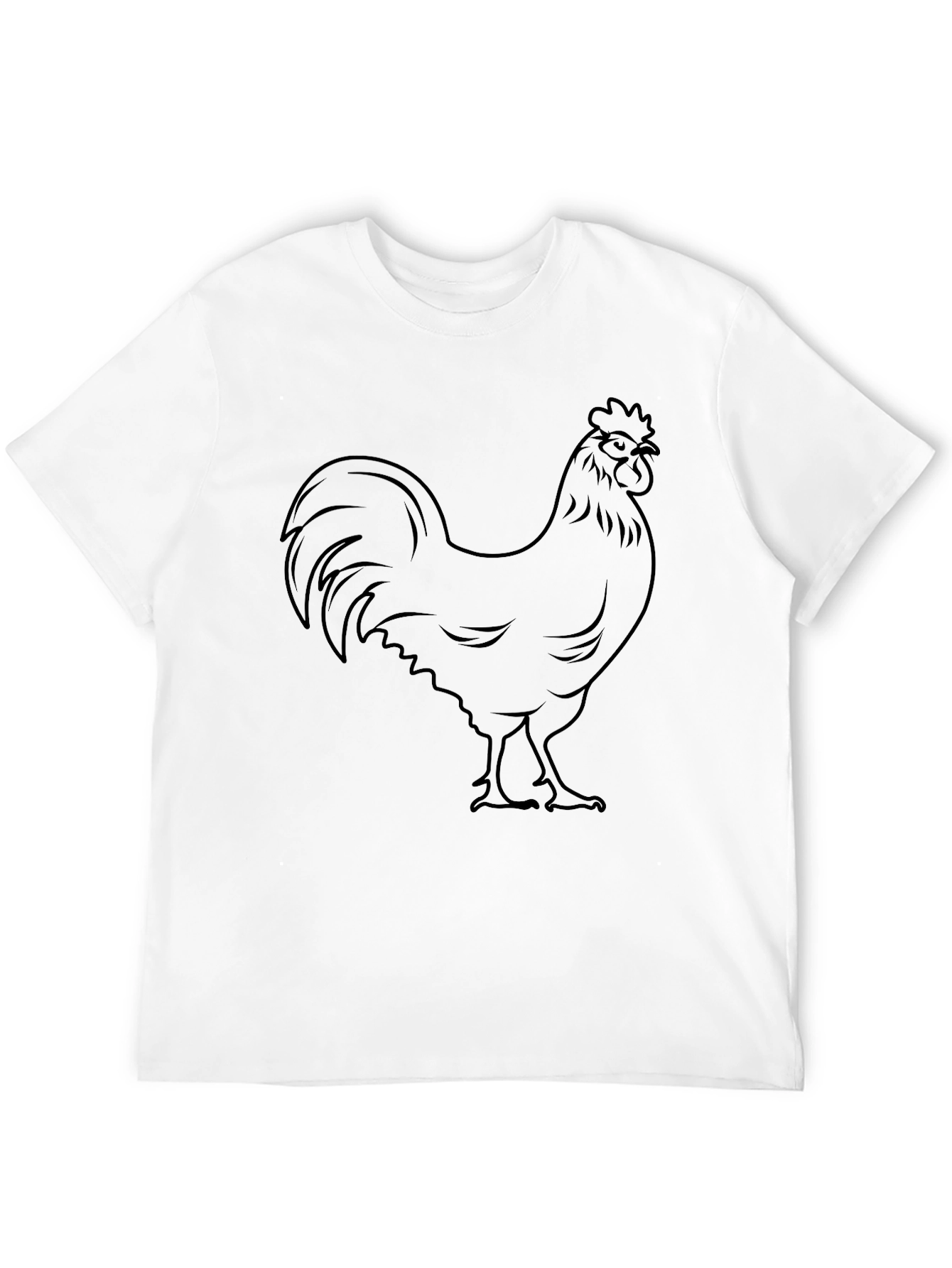 Black Rooster Graphic Tee - Mens Casual T-Shirt