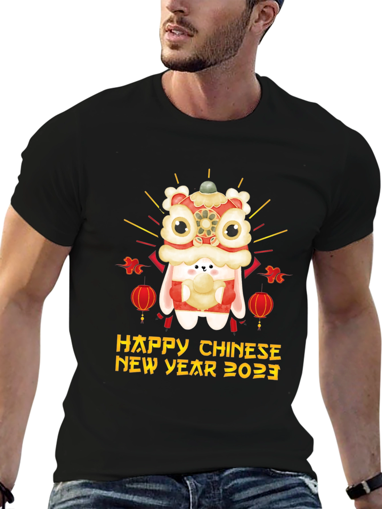 Happy Chinese New Year 2023 Rabbit Lion Dance T-Shirt